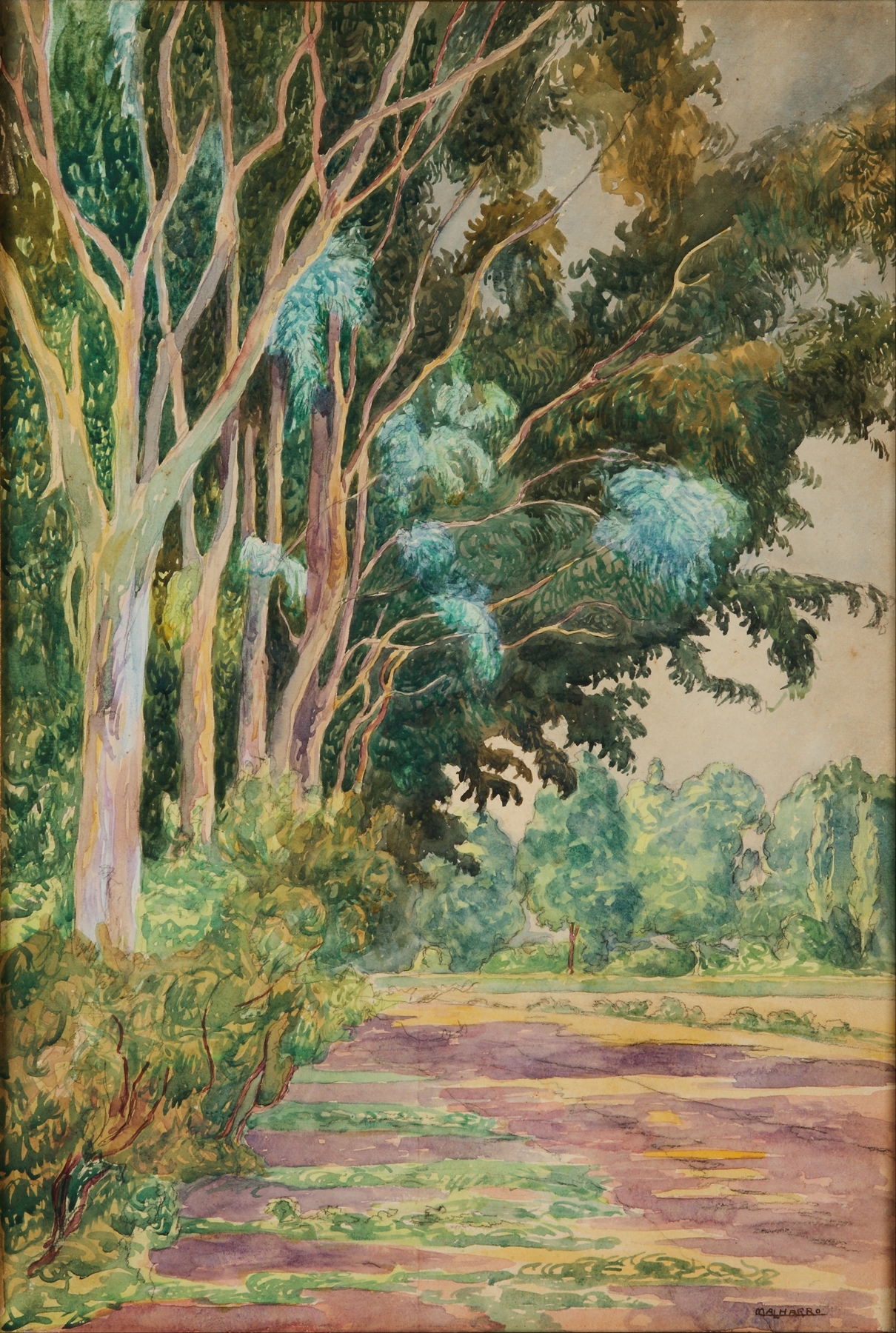 Paisaje by Martín Malharro, oil painting depicting gentle hills and soft green light.