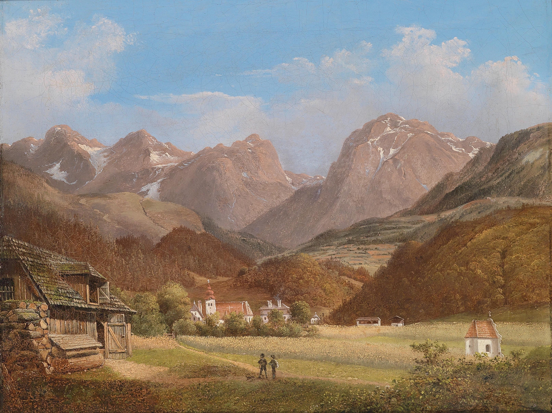 Landscape scene near Krain by Franz Steinfeld, oil painting featuring lush greenery and gentle light.