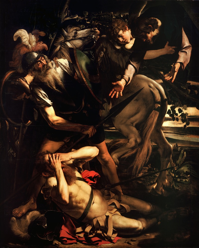 Caravaggio's 'The Conversion of Saint Paul' depicts the dramatic moment of Saint Paul's transformation.
