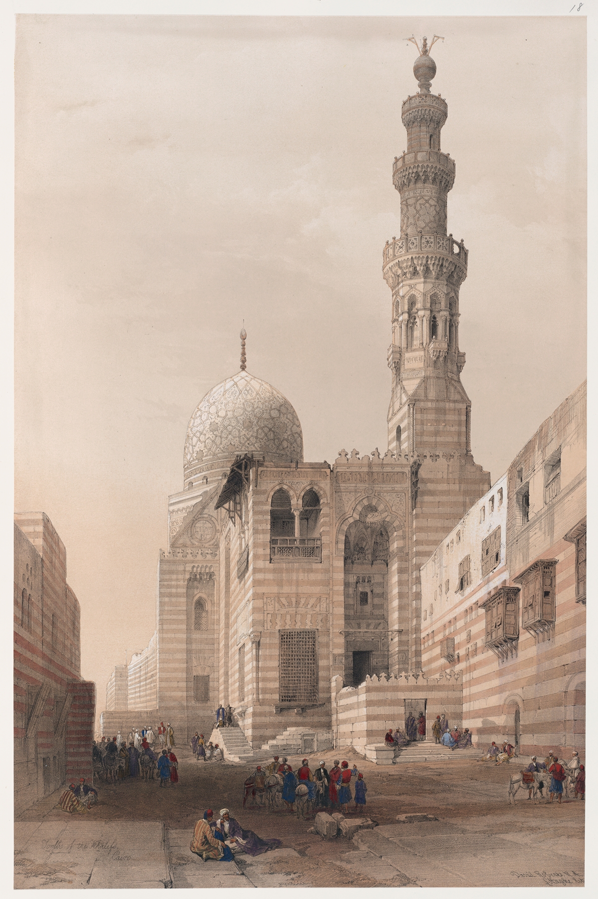 Tombs of the Khalifs, architecture by David Roberts, 1846-1849