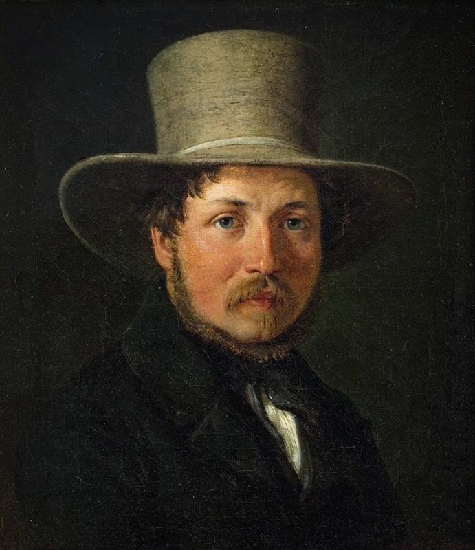 Portrait of the Danish painter Christen Købke by Wilhelm Marstrand.