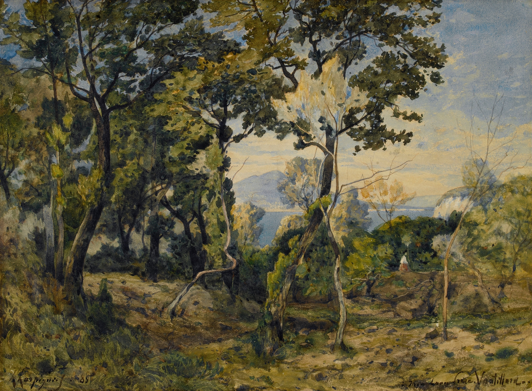 Villefranche, by Henri-Joseph Harpignies, public domain