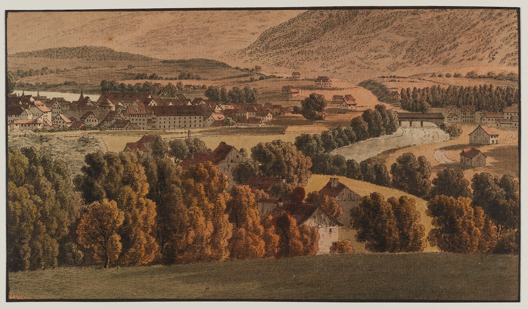 Landscape of Zürich by Johann Jakob Biedermann, medium unknown