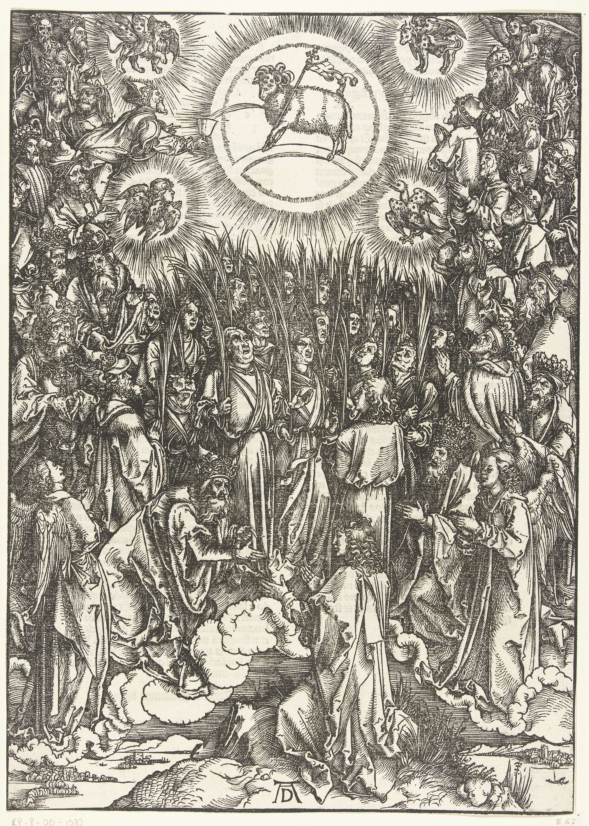 Engraving by Albrecht Dürer depicting the disciple in awe of the Lamb