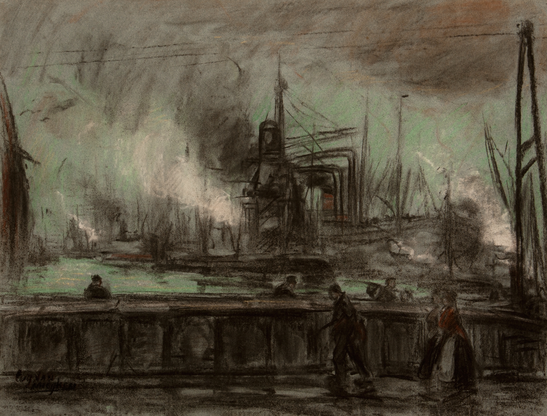 Graanzuiger aan het werk, by Eugeen Van Mieghem, public domain