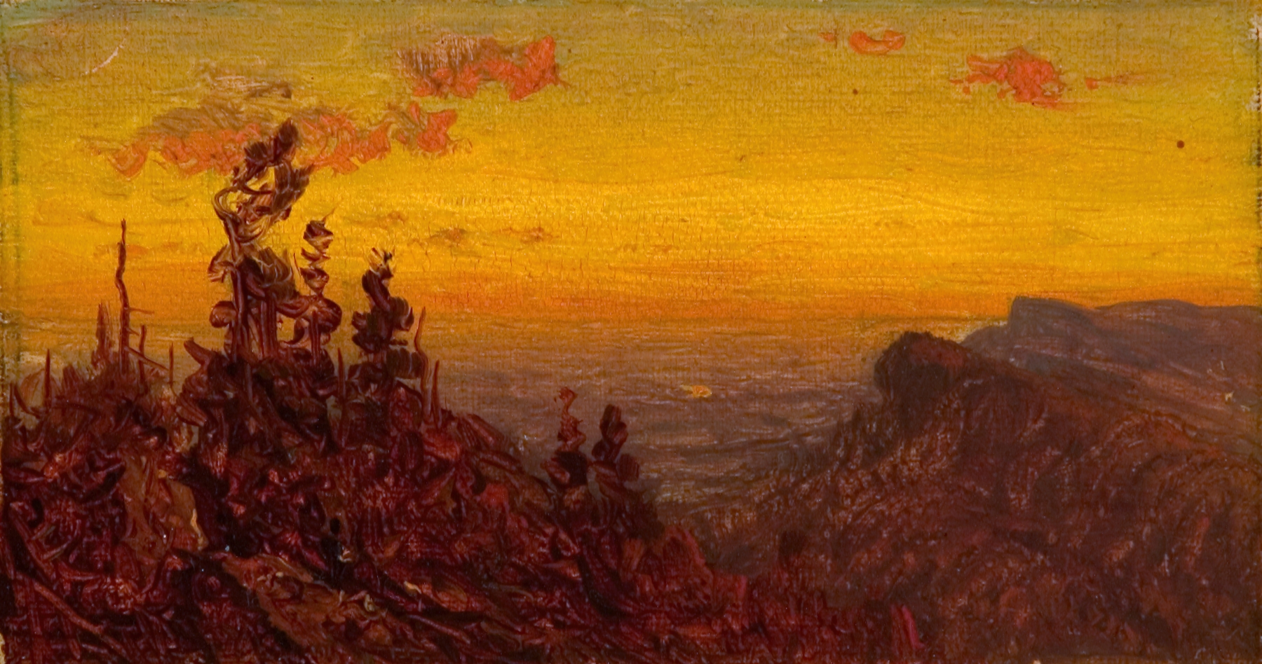 Oil on canvas by Sanford Robinson Gifford depicting mountains at twilight