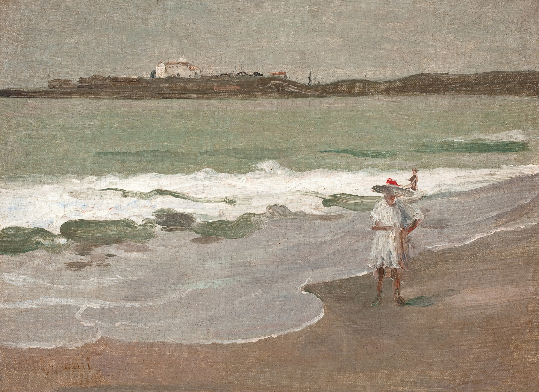 A Igrejinha, oil on canvas by Eliseu Visconti, depicting a church in Copacabana at sunset.