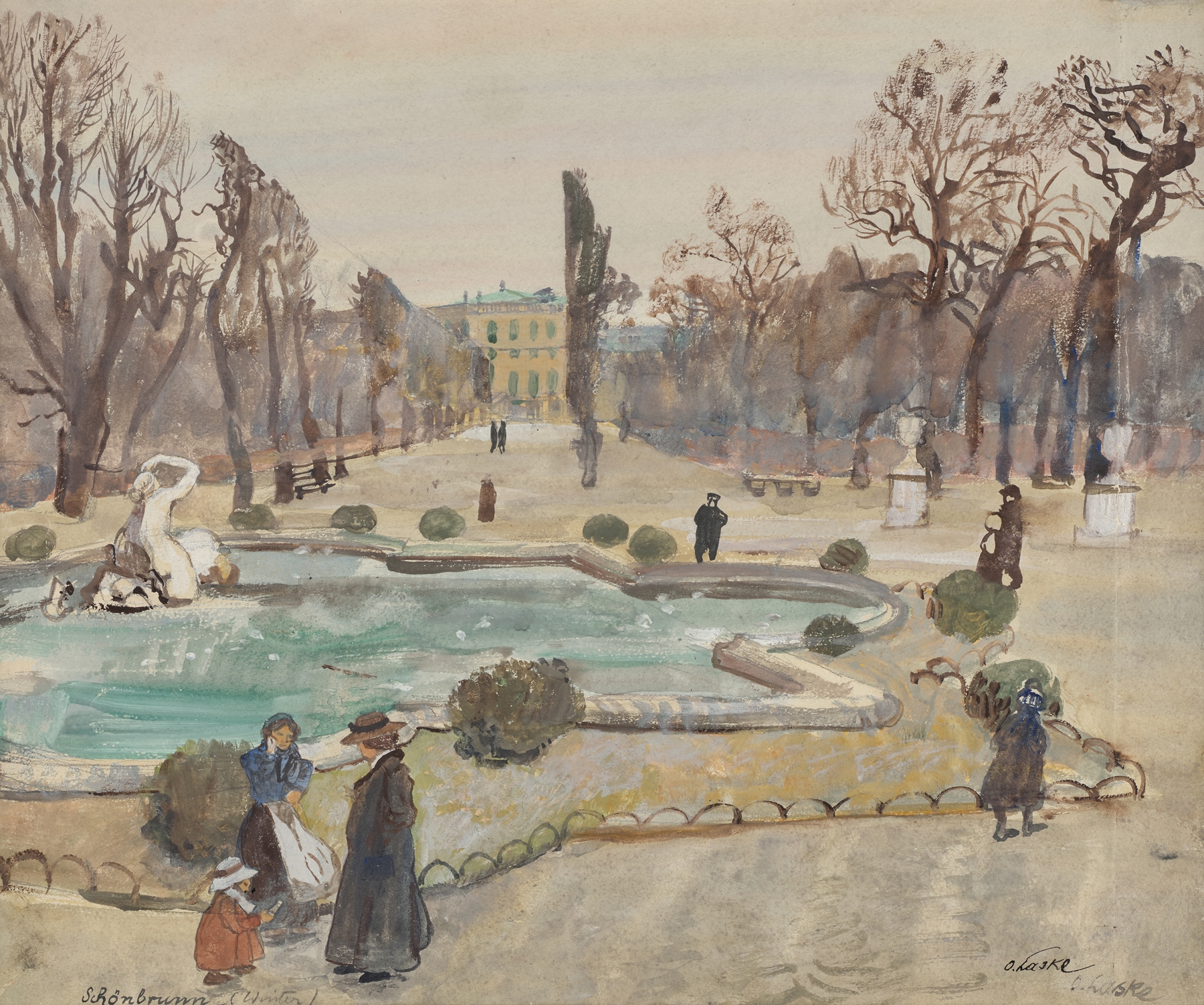 Schönbrunn (Winter), by Oskar Laske, public domain
