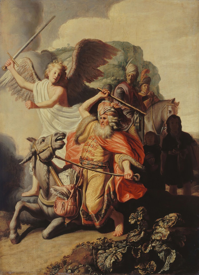 Rembrandt's 'The Donkey of the Prophet Balaam' captures a biblical scene with rich colors and intricate details.