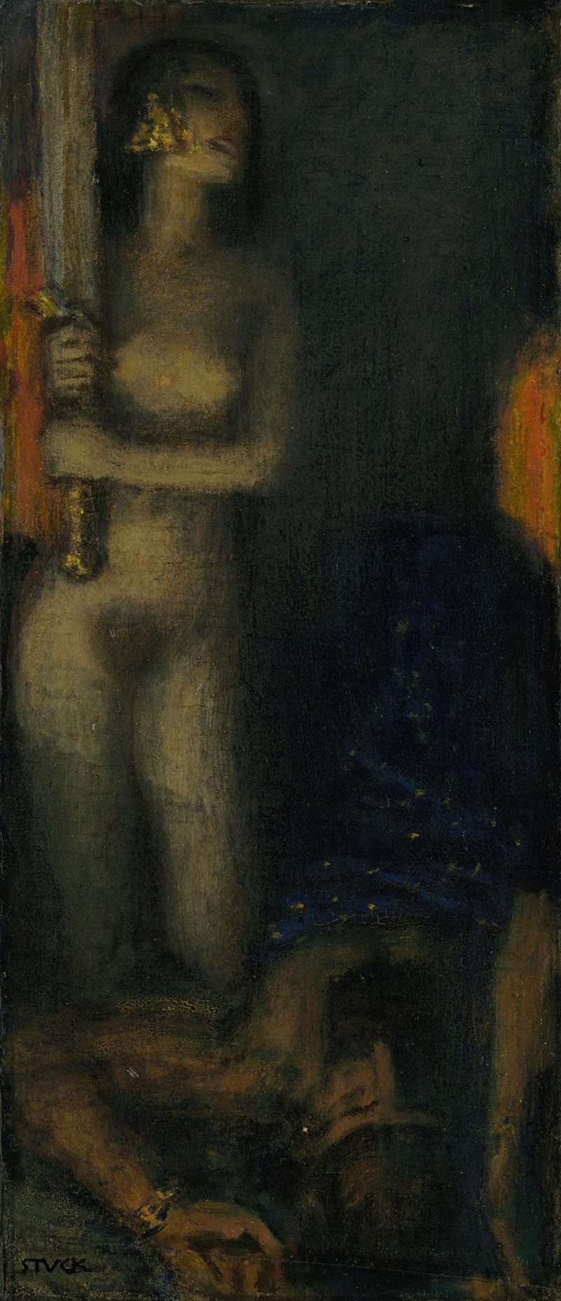 Franz von Stuck's study of Judith and Holofernes captures a dramatic moment in a striking style.