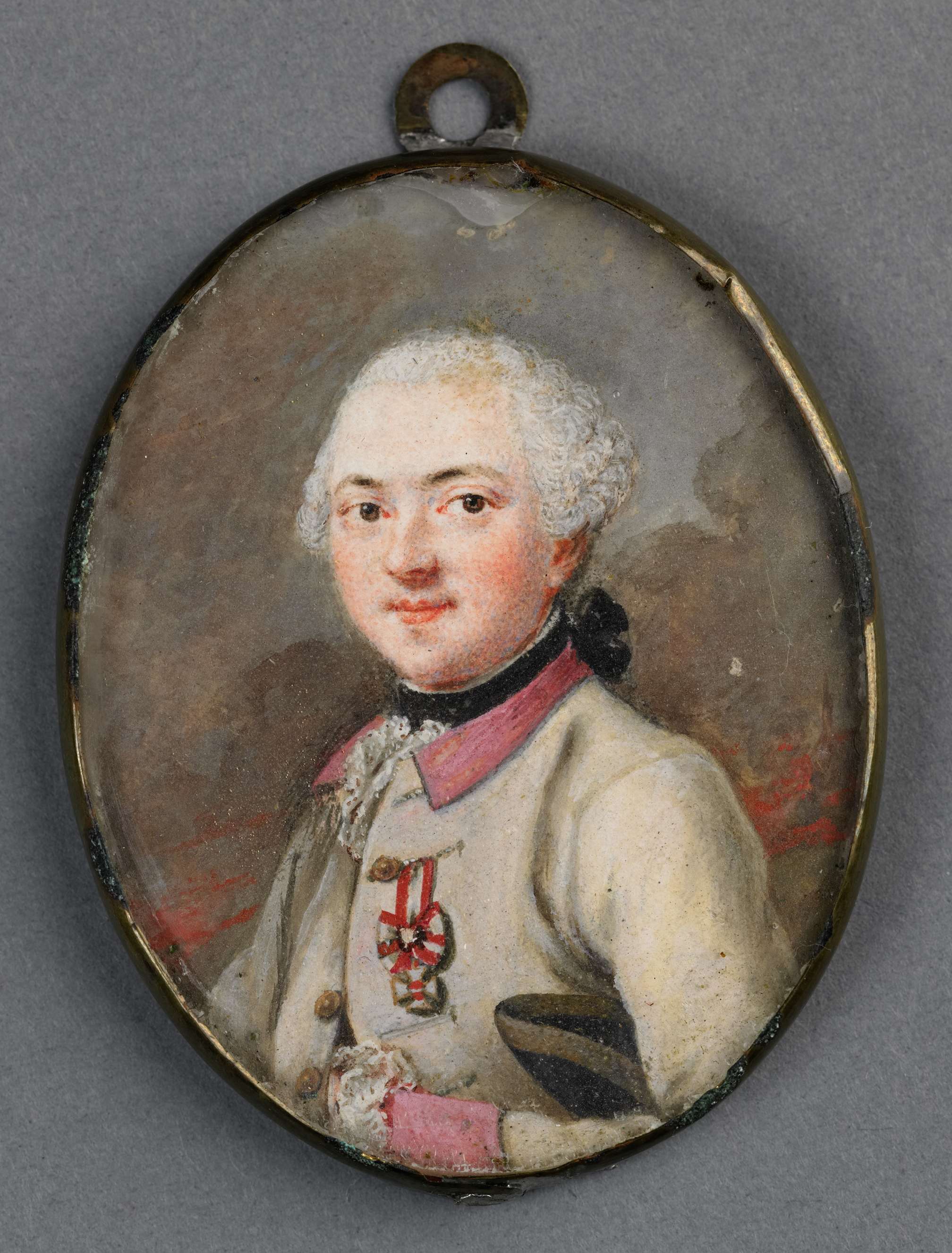 Portrait of an Austrian officer in a uniform, Rococo style, unknown artist