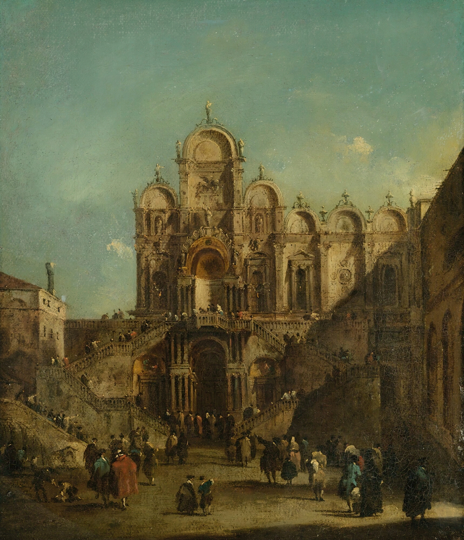 View Of Campo San Zanipolo With The Loggia Erected On The Occasion Of The Blessing Of Pope Pius Vi, by Francesco Guardi, public domain