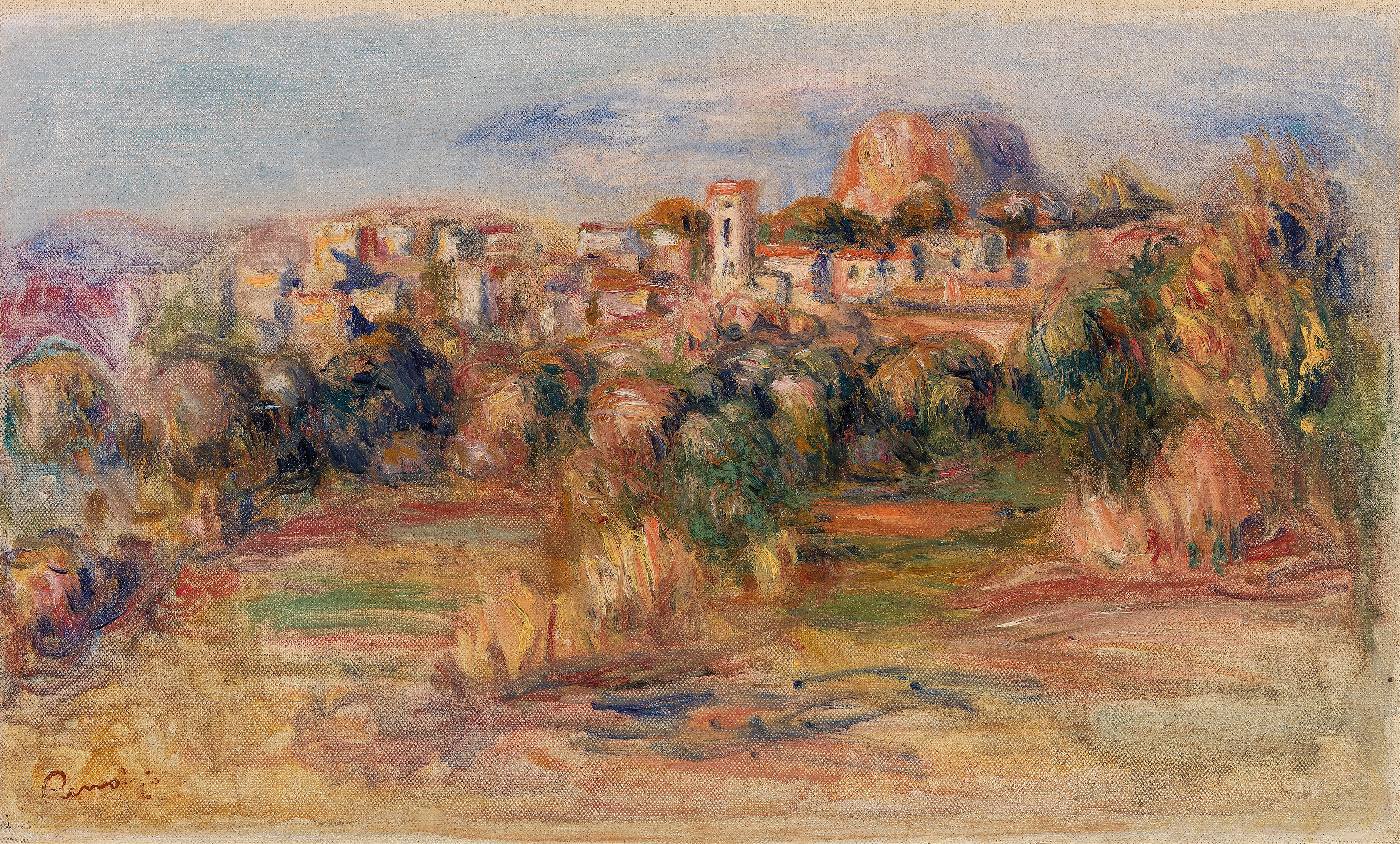 Landscape, La Gaude (Paysage, La Gaude), by Pierre-Auguste Renoir, public domain