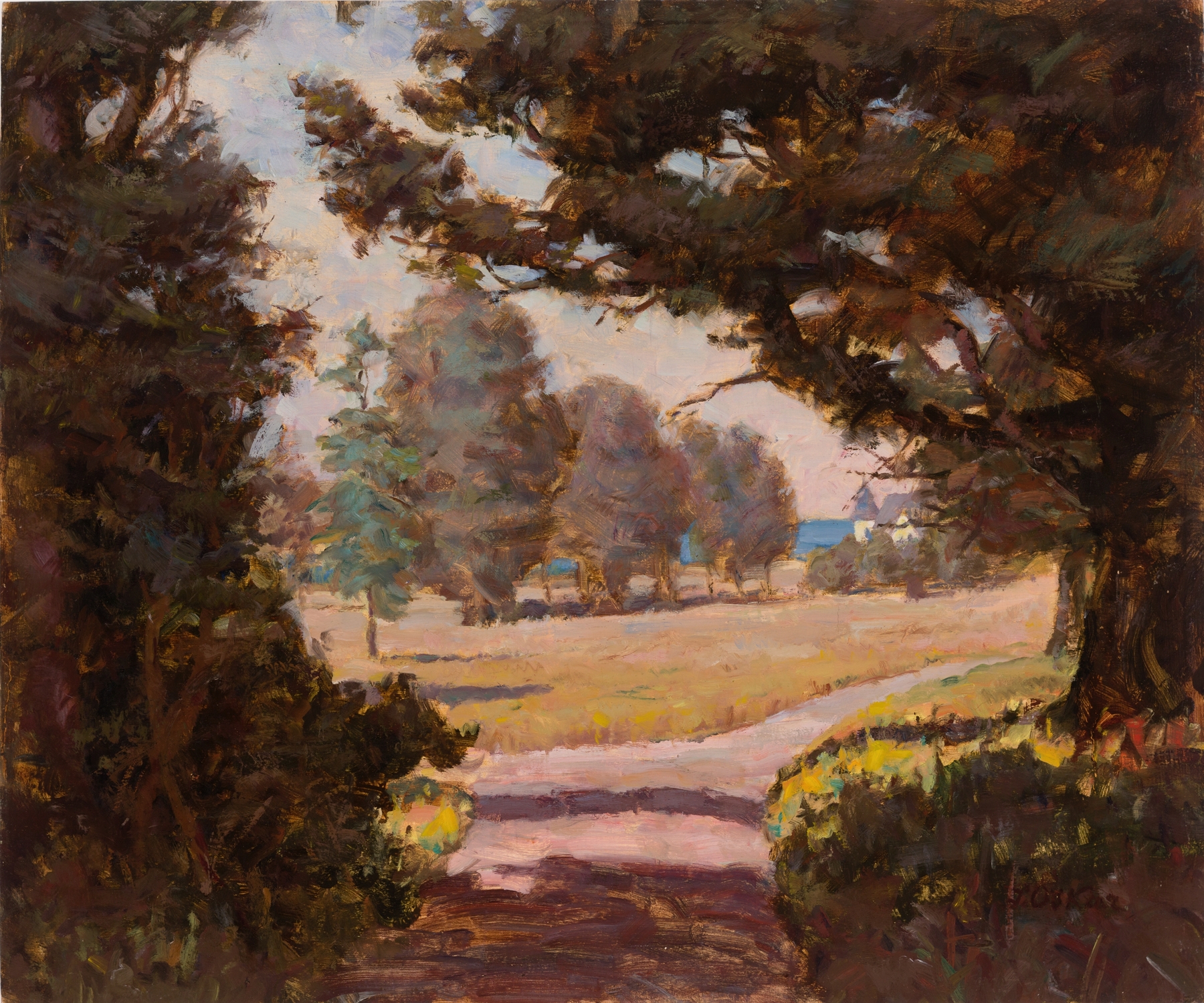 Landscape depicting light and shadow by Ludvig Oskar, 1940