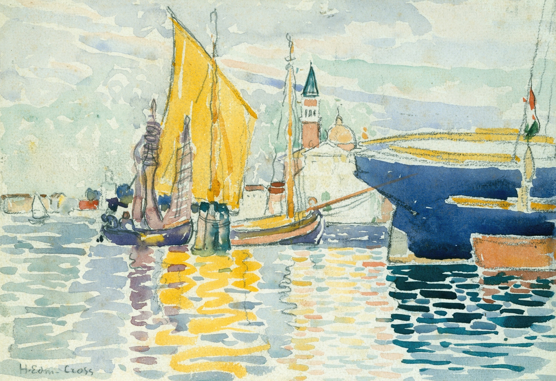 Venice-The Giudecca, by Henri-Edmond Cross, public domain