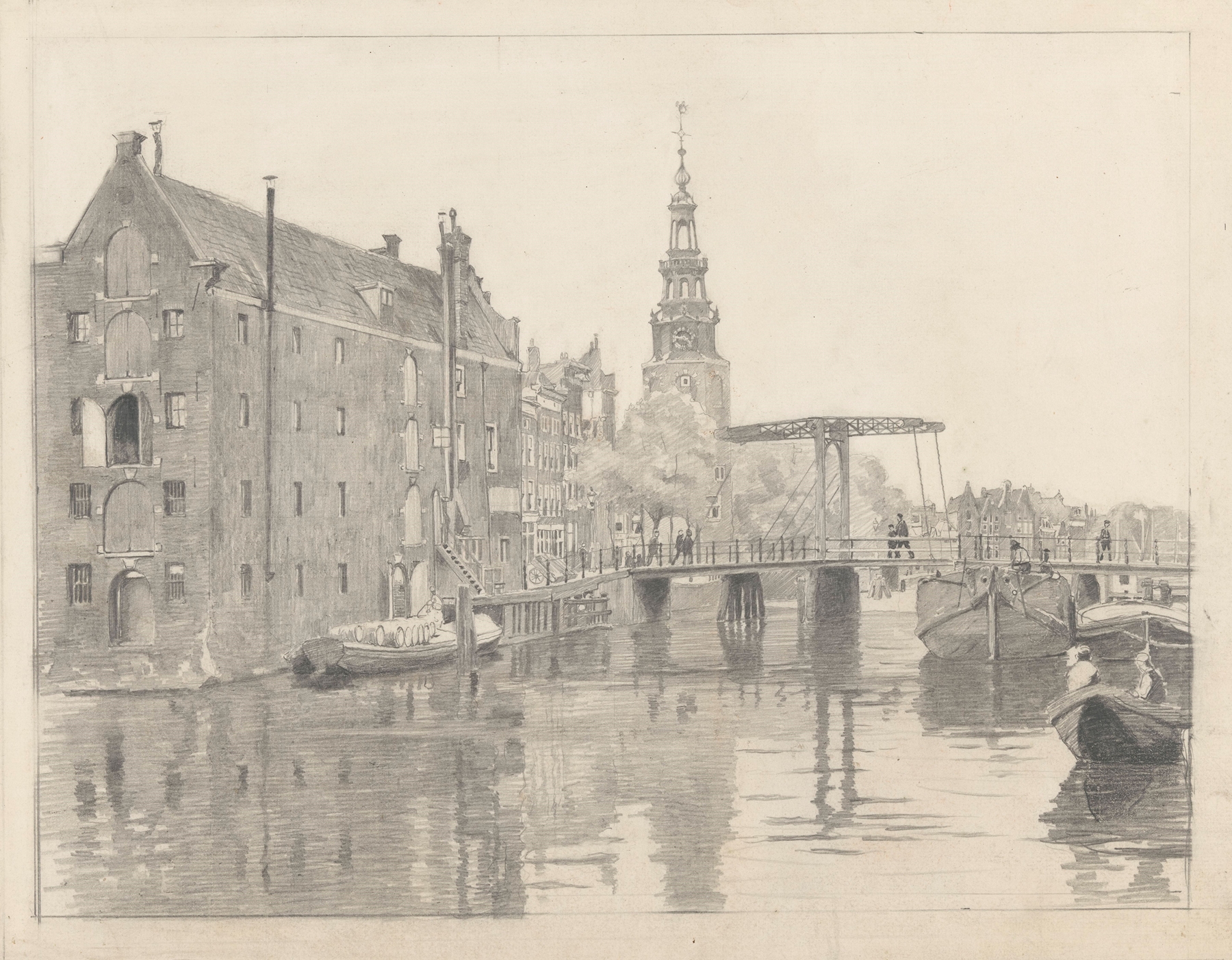Stadsgezicht met de Montelbaanstoren, by Willem Witsen, public domain