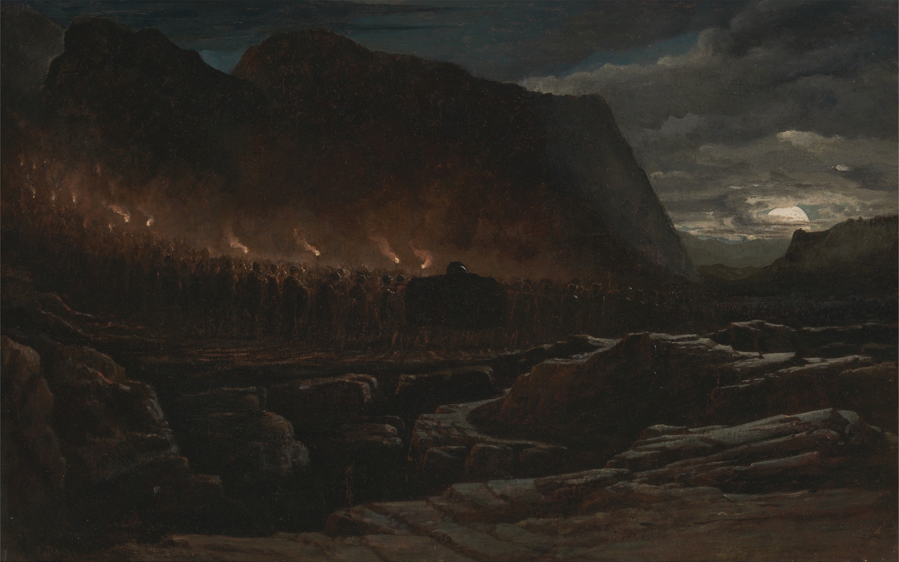 Funeral Procession by Francis Danby, depicting a somber procession in a landscape, oil painting
