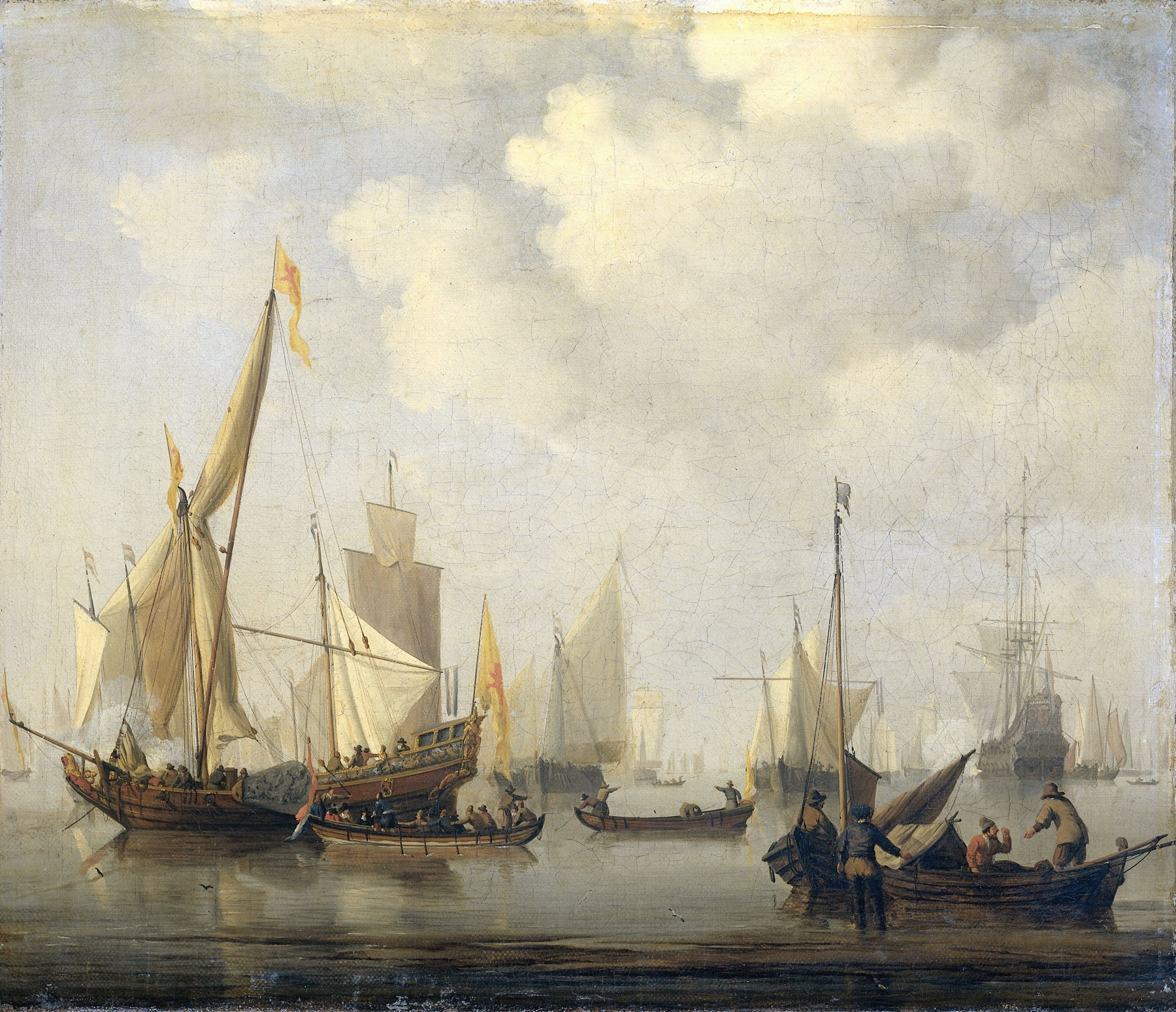 A Calm at Sea, by Willem van de Velde the Younger, public domain