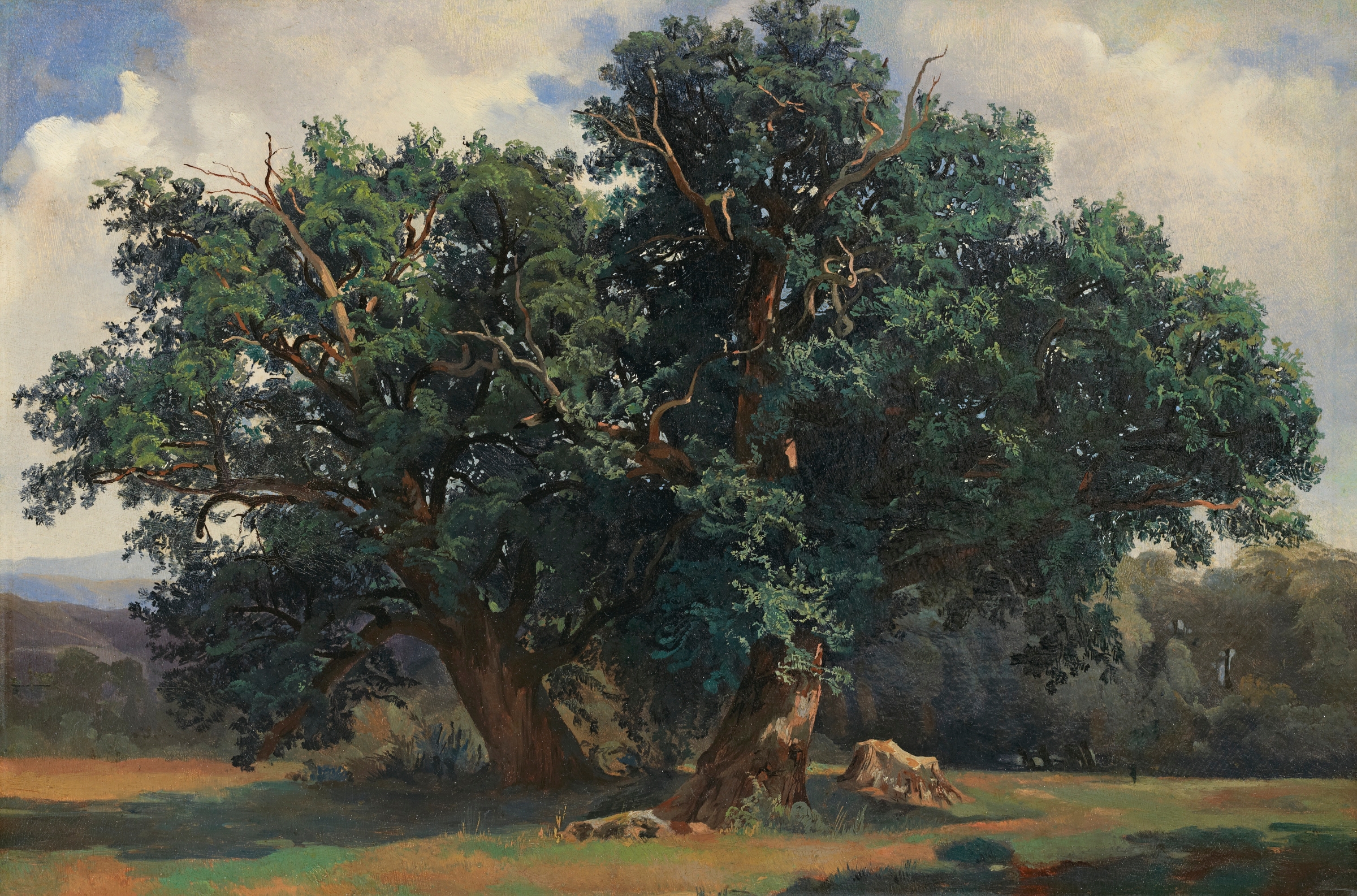 Landscape With Oak Trees, by Alexandre Calame, public domain