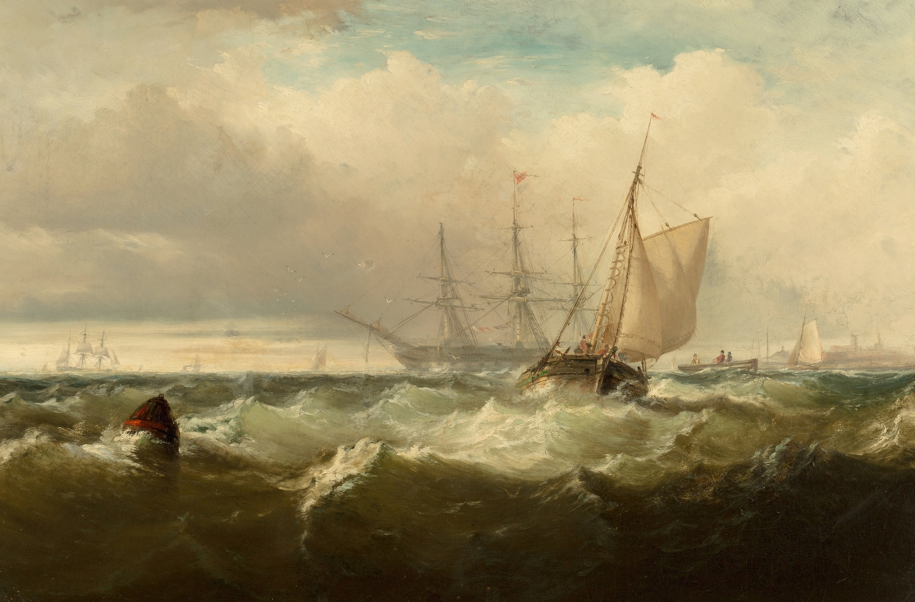 Storm Off New Castle, Delaware, by Edward Moran, public domain
