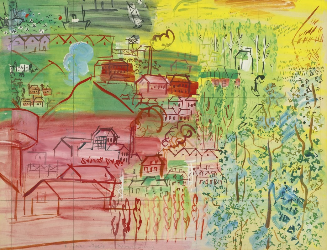 Raoul Dufy's 'étude pour la fée electricité' features vibrant colors and dynamic forms.