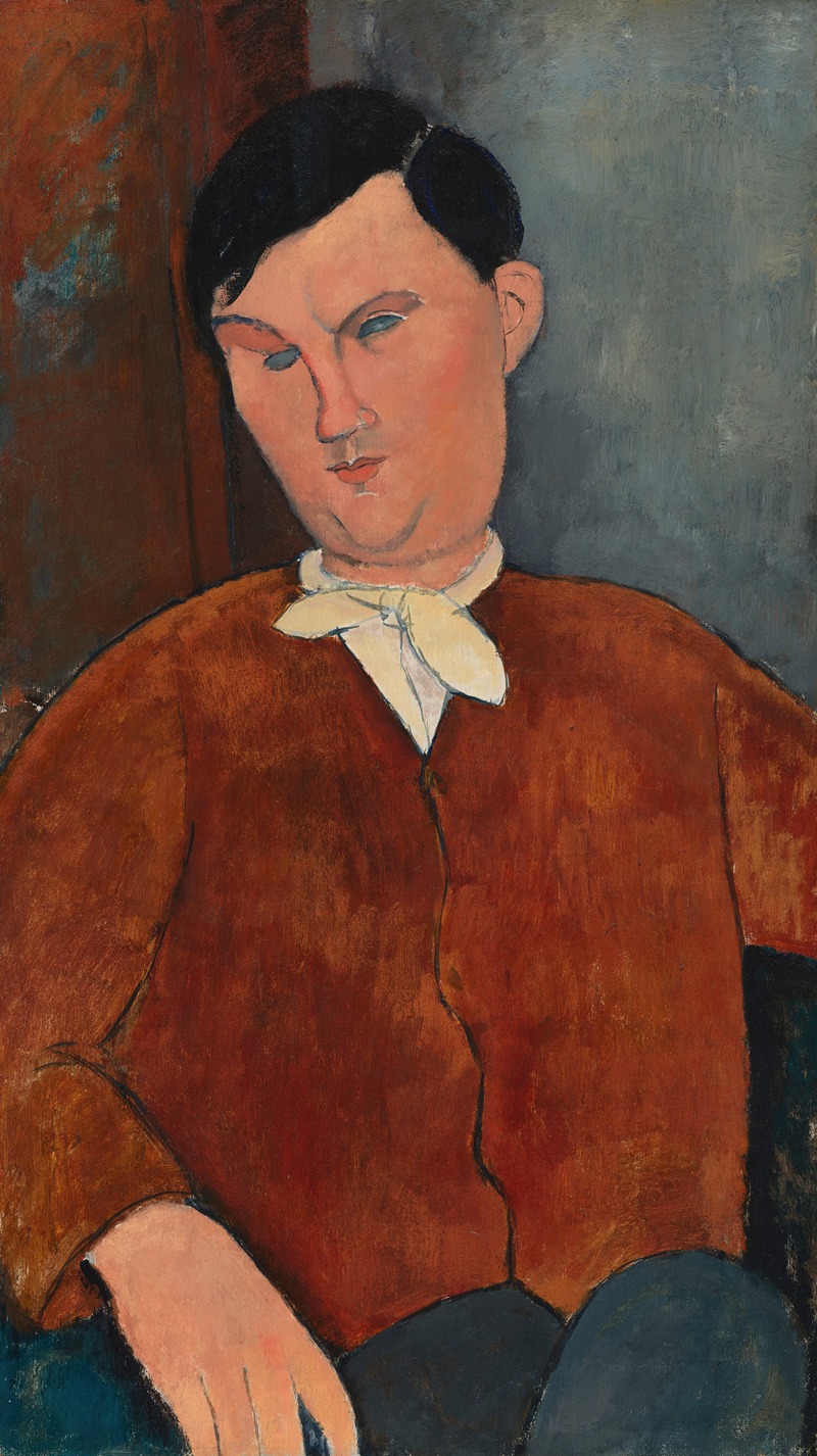 Amedeo Modigliani's 'Monsieur Deleu' features a distinctive elongated figure with a serene expression.