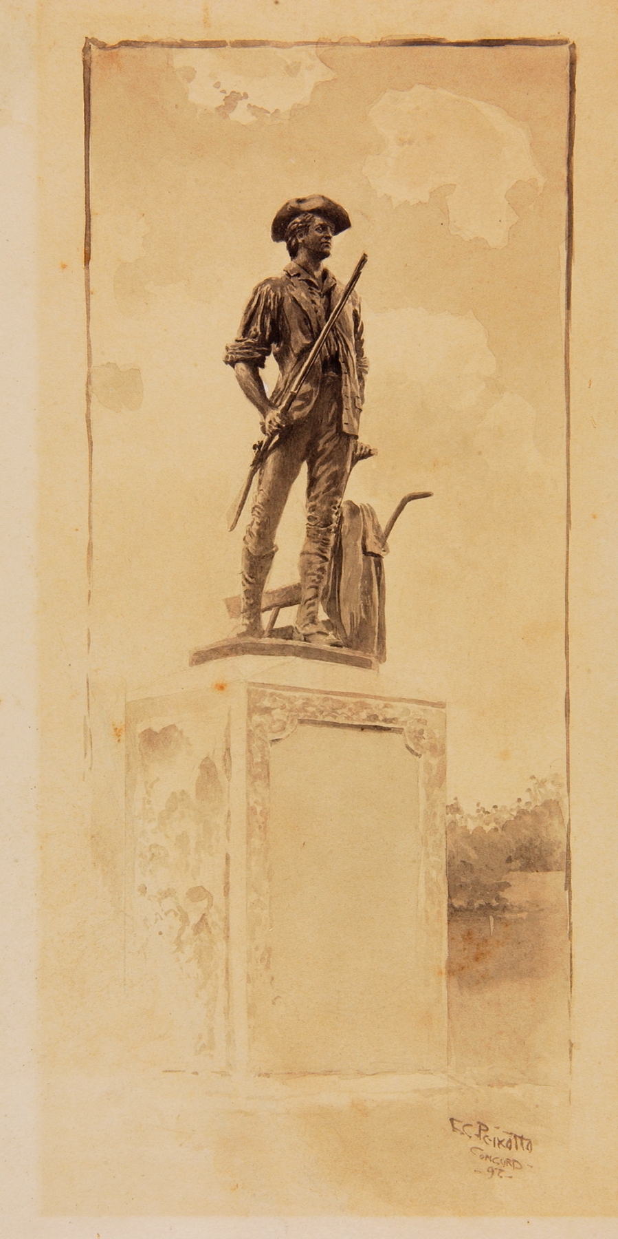 The Minute Man Monument, by Ernest Peixotto, public domain