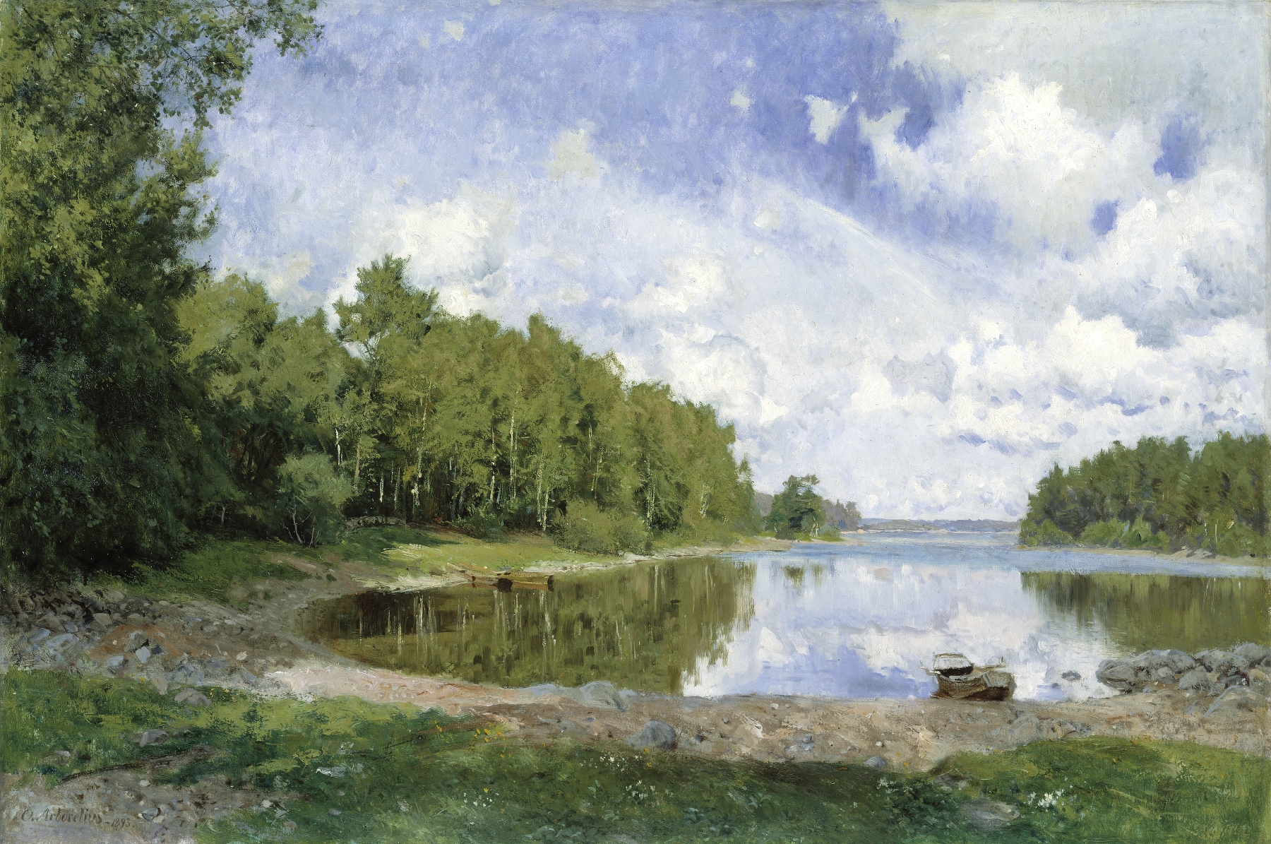 Lake View at Engelsberg, Västmanland by Olof Arborelius, impressionism, oil painting