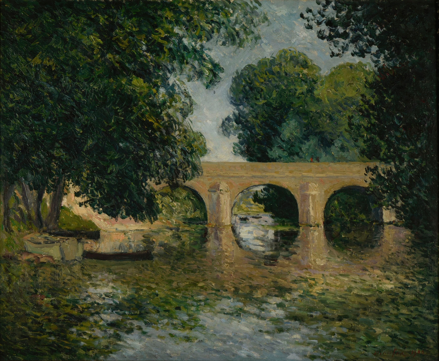 Le pont de l’Isle-Adam ou le Vieux pont, oil painting by Maxime Maufra
