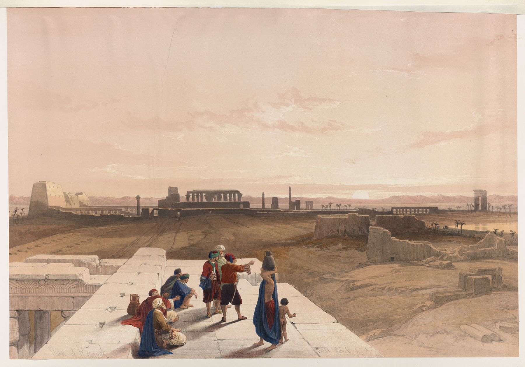 Ruins of Karnack [Karnak]., by David Roberts, public domain