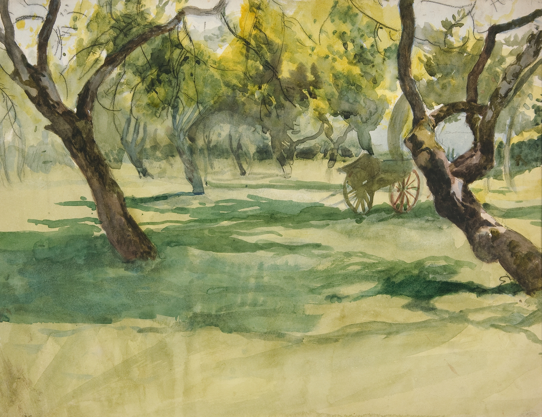 Orchard with Farm Cart, by Edwin Austin Abbey, public domain