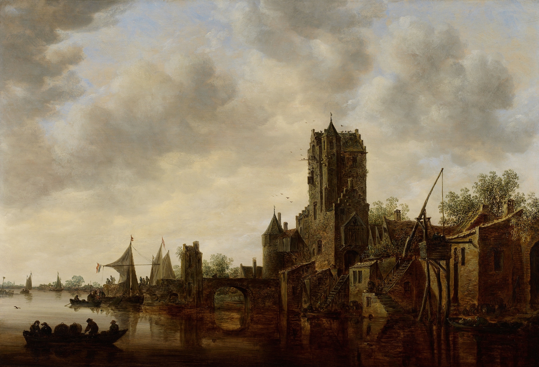 River Landscape with the Pellecussen Gate near Utrecht, by Jan van Goyen, public domain