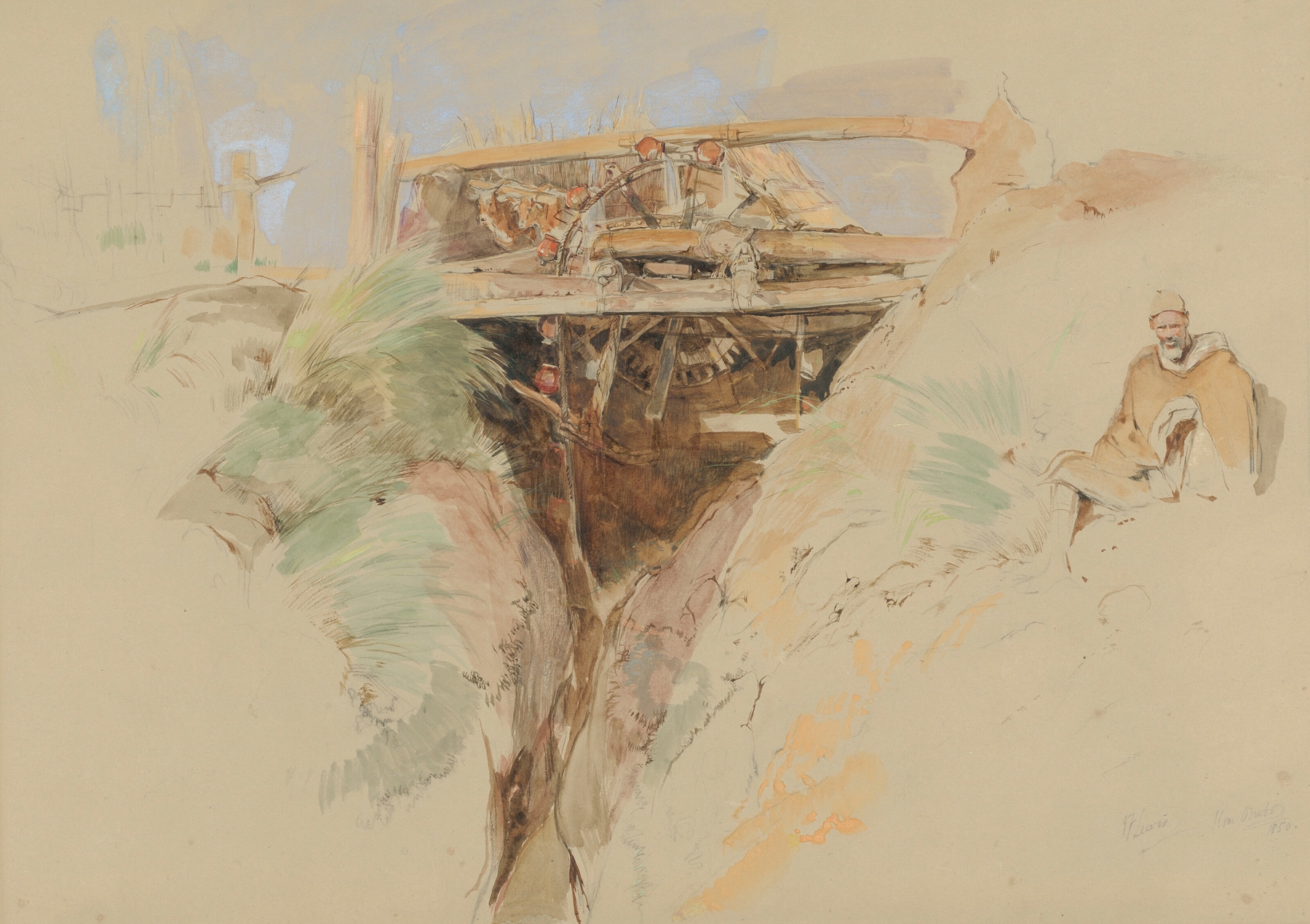 Sheikh el Belled; Kom Ombo, by John Frederick Lewis, public domain
