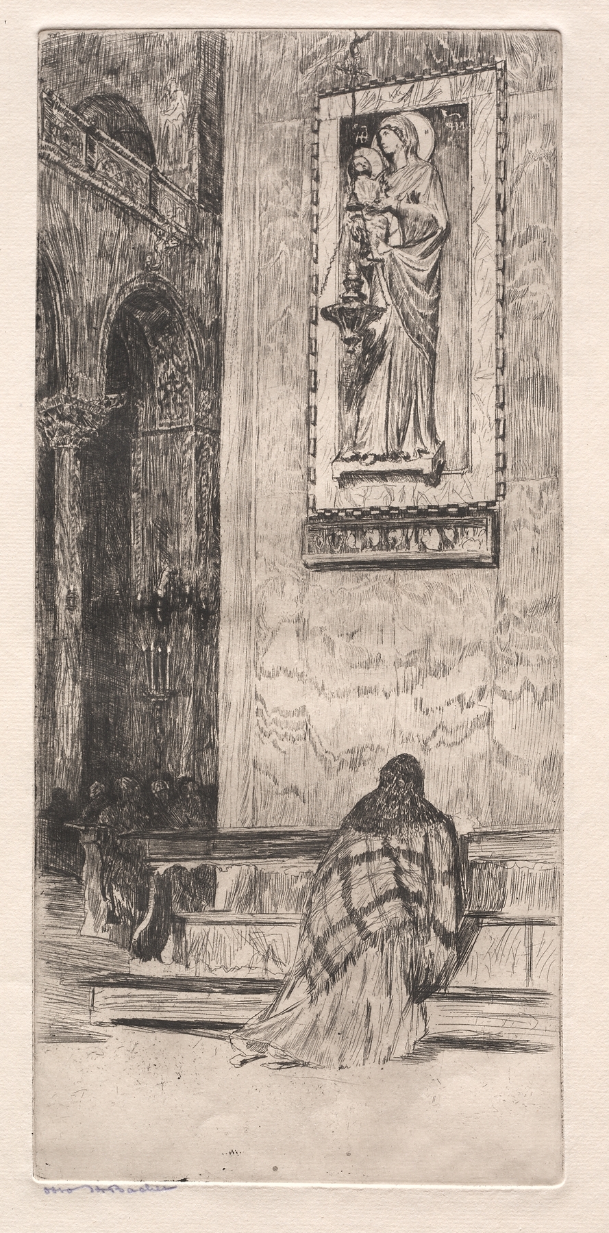 St. Marks by Otto Henry Bacher, impressionism, captures reflections in water