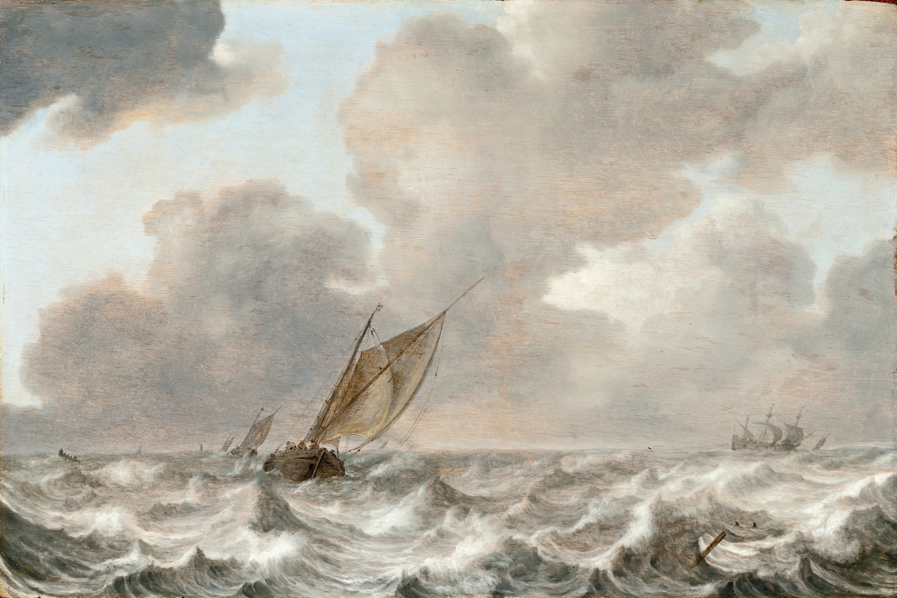 Vessels in a Moderate Breeze, by Jan Porcellis, public domain