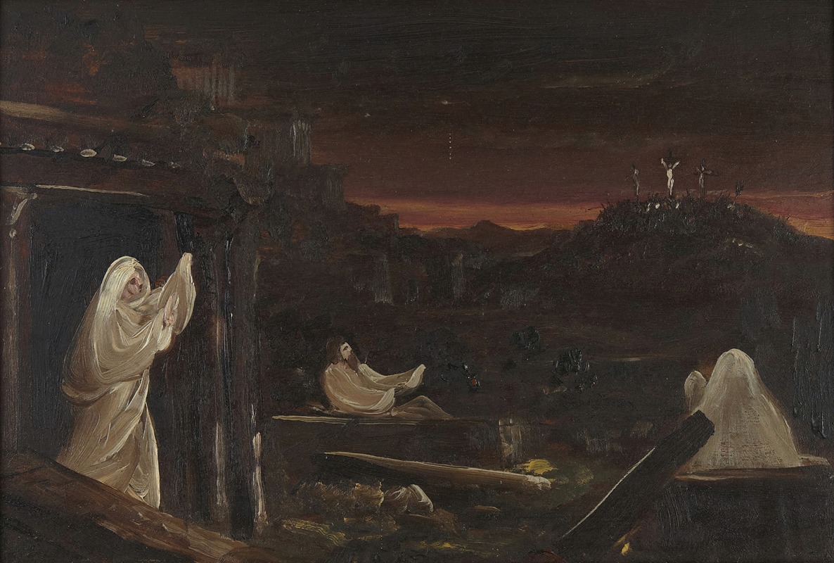 Thomas Cole's *Dead Rising from Tombs* depicts a dramatic scene of resurrection.