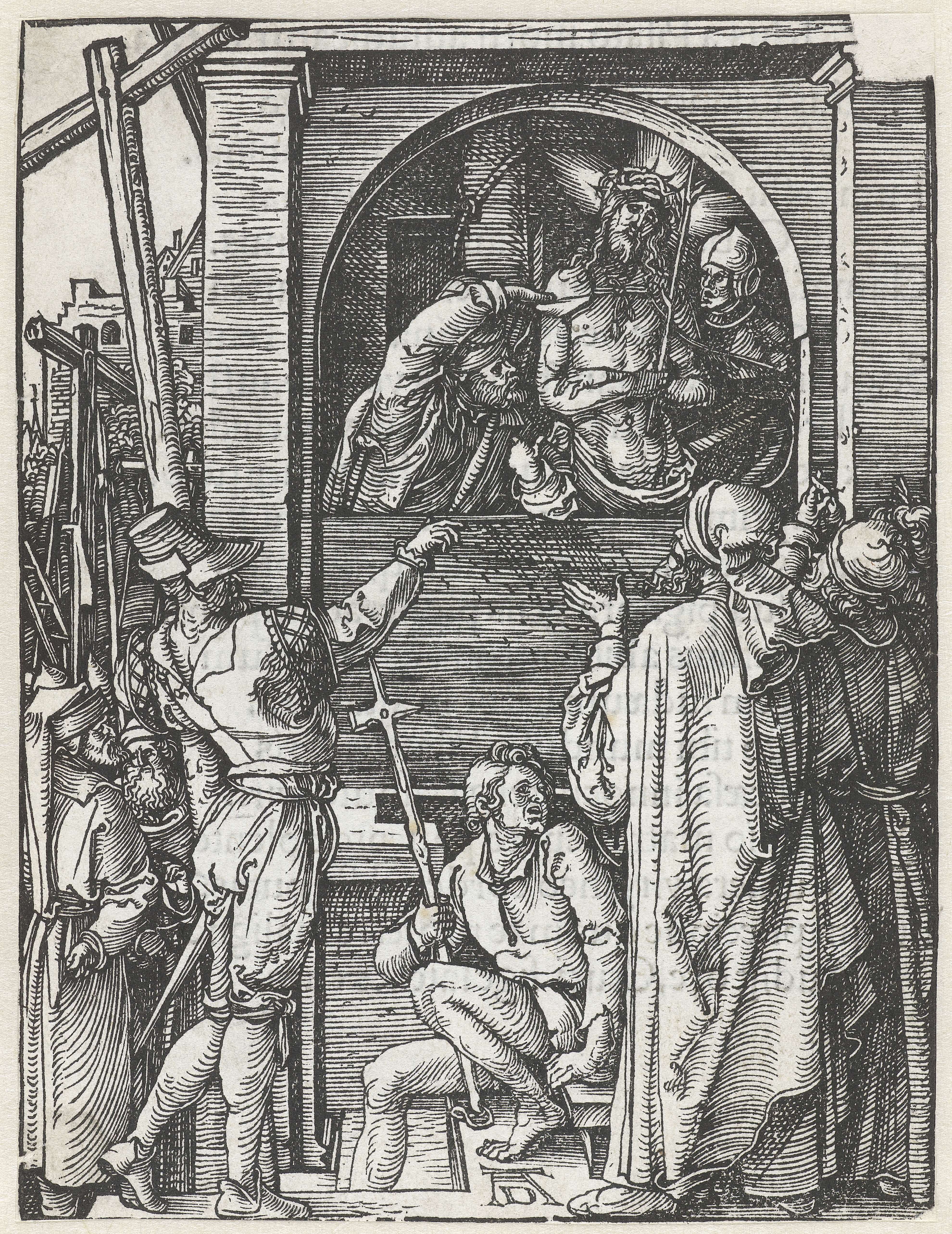Religious scene with Christ and outstretched arms, oil painting by Albrecht Dürer