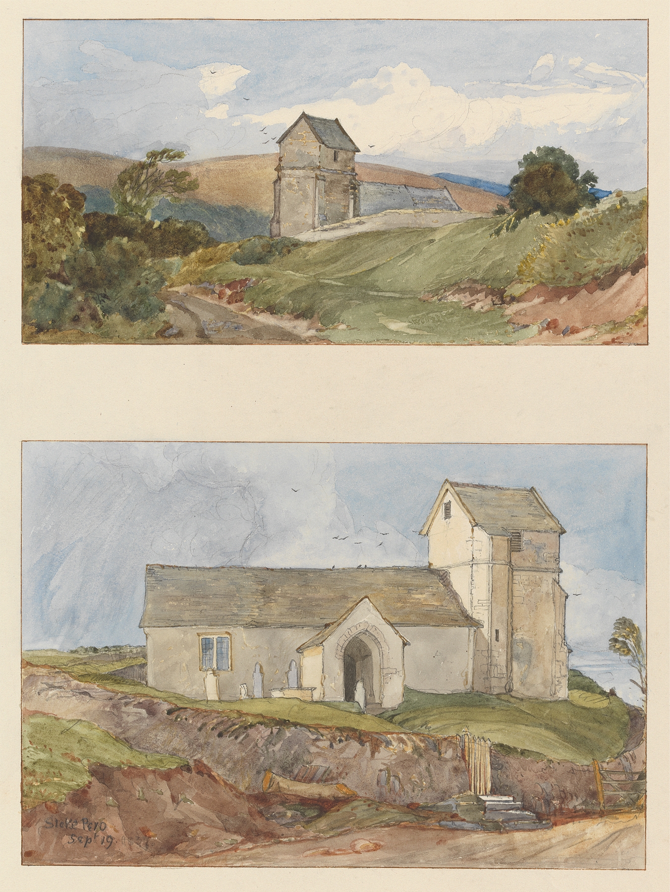 Drawing by Rev. James Bulwer, ink on paper, featuring intricate lines and textures.