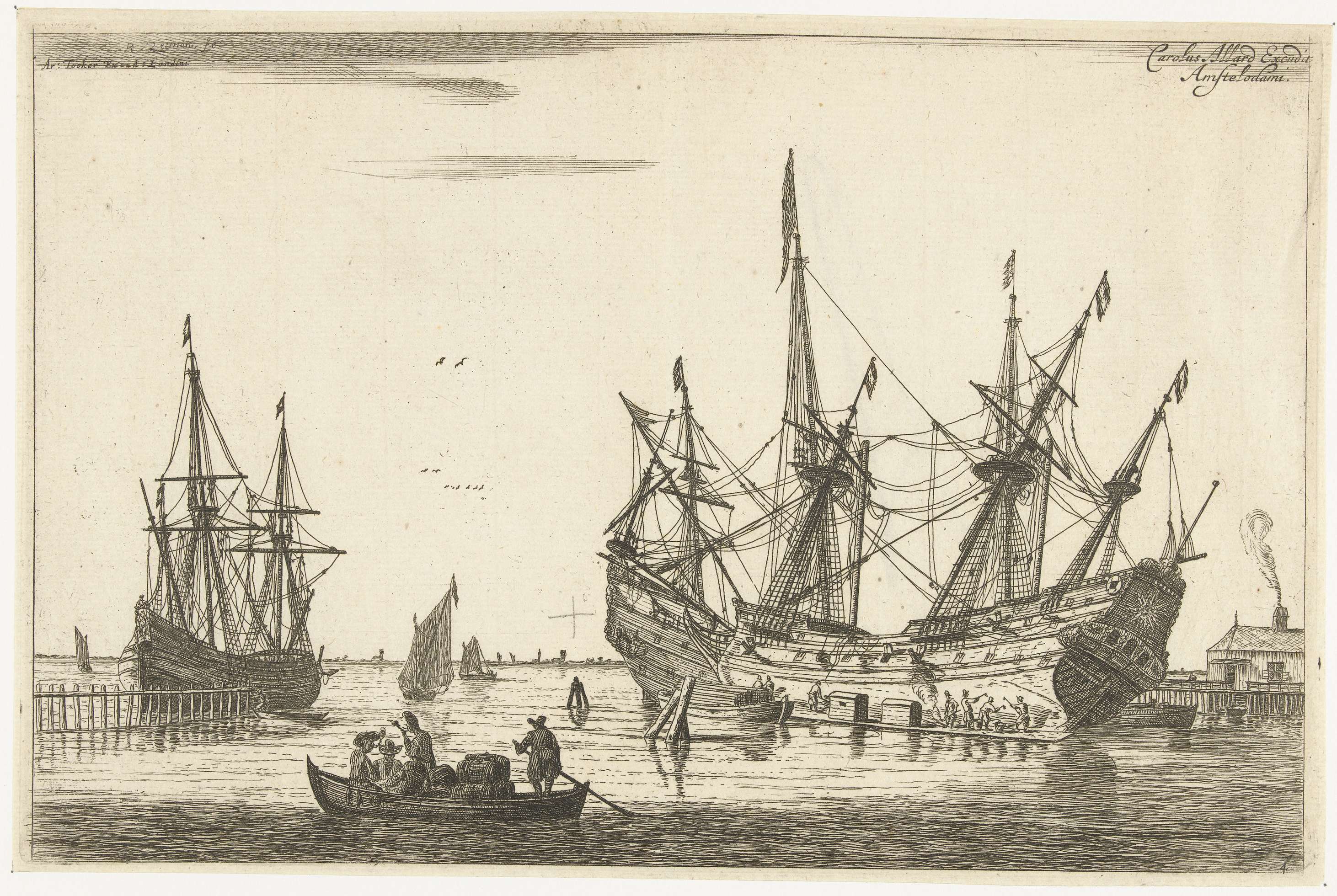 Waterdichtmaken van de romp van een schip, by Reinier Nooms, public domain
