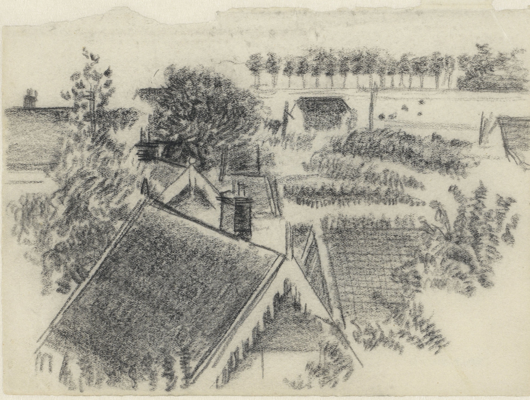 Landschap met huizen, by Henk Henriët, public domain