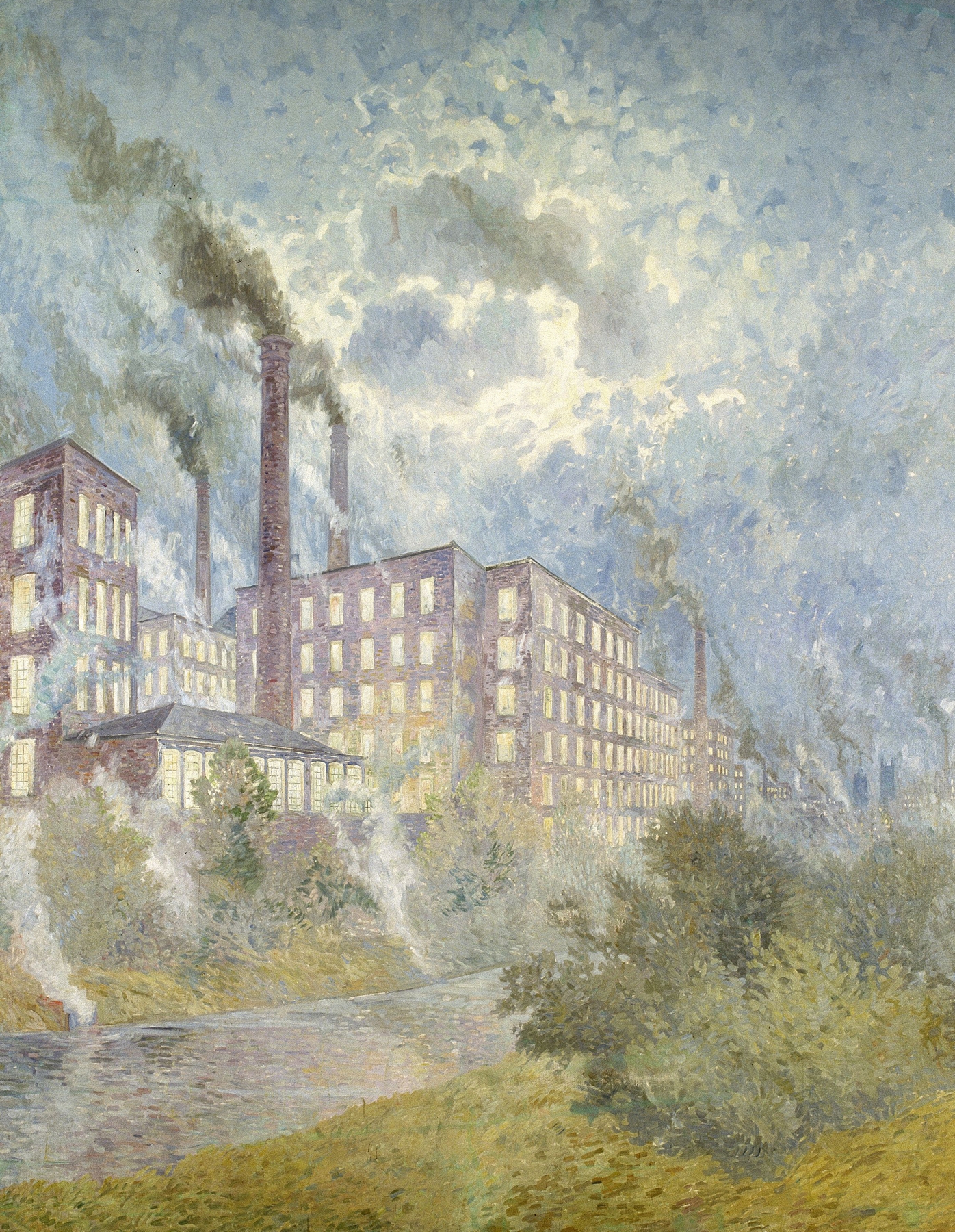 The Textile Factory ‘La Lys’ by Jules Gondry, depicting a loom in an industrial setting.