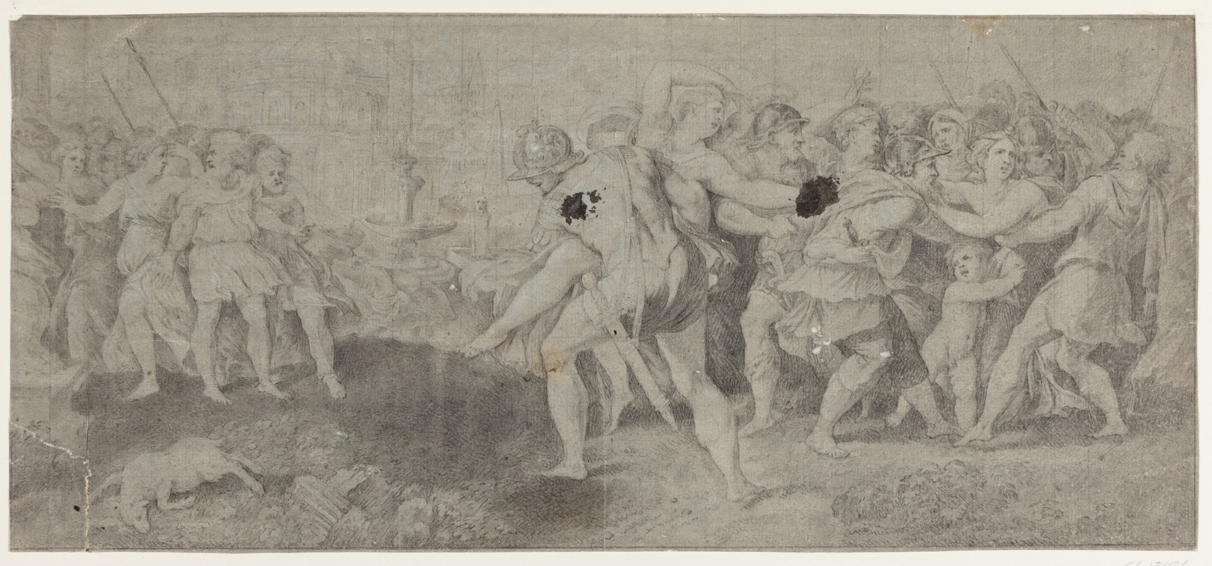 Raphael's 'Sabinerindernes rov' depicts a dramatic scene of abduction.