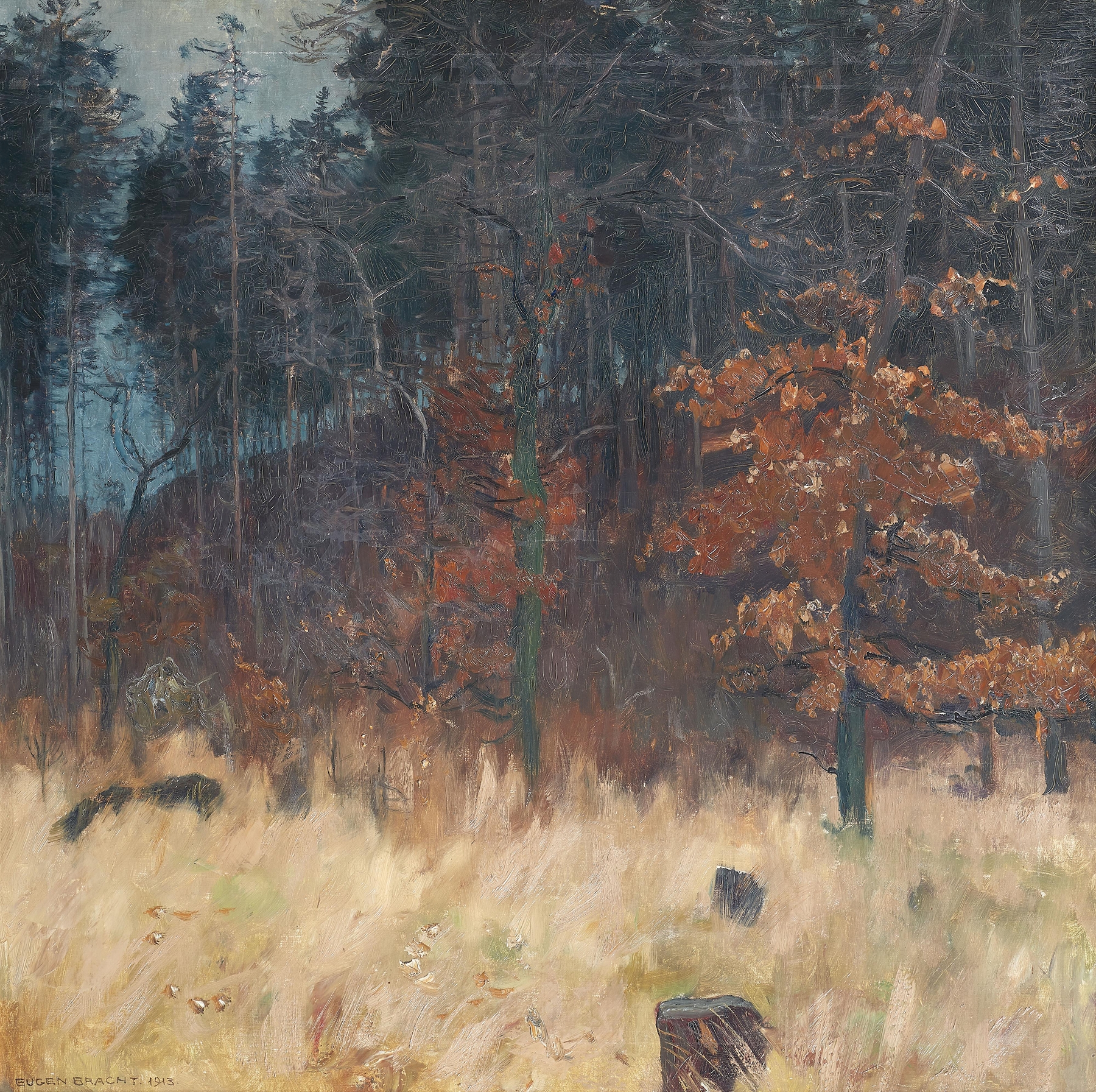 Herbstlicher Wald, by Eugen Bracht, public domain
