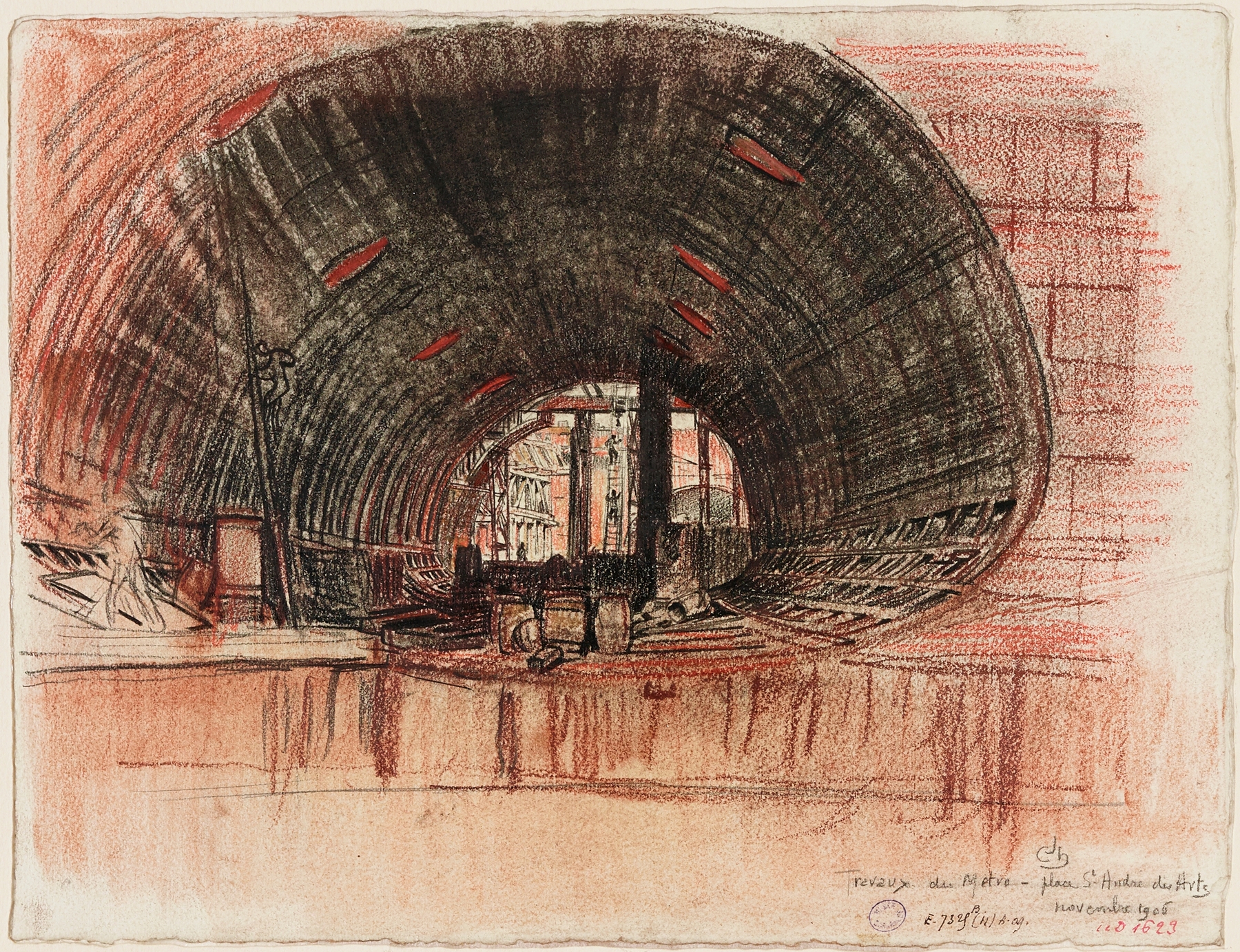 Travaux du métro, place Saint André des Arts, by Charles Jouas, public domain