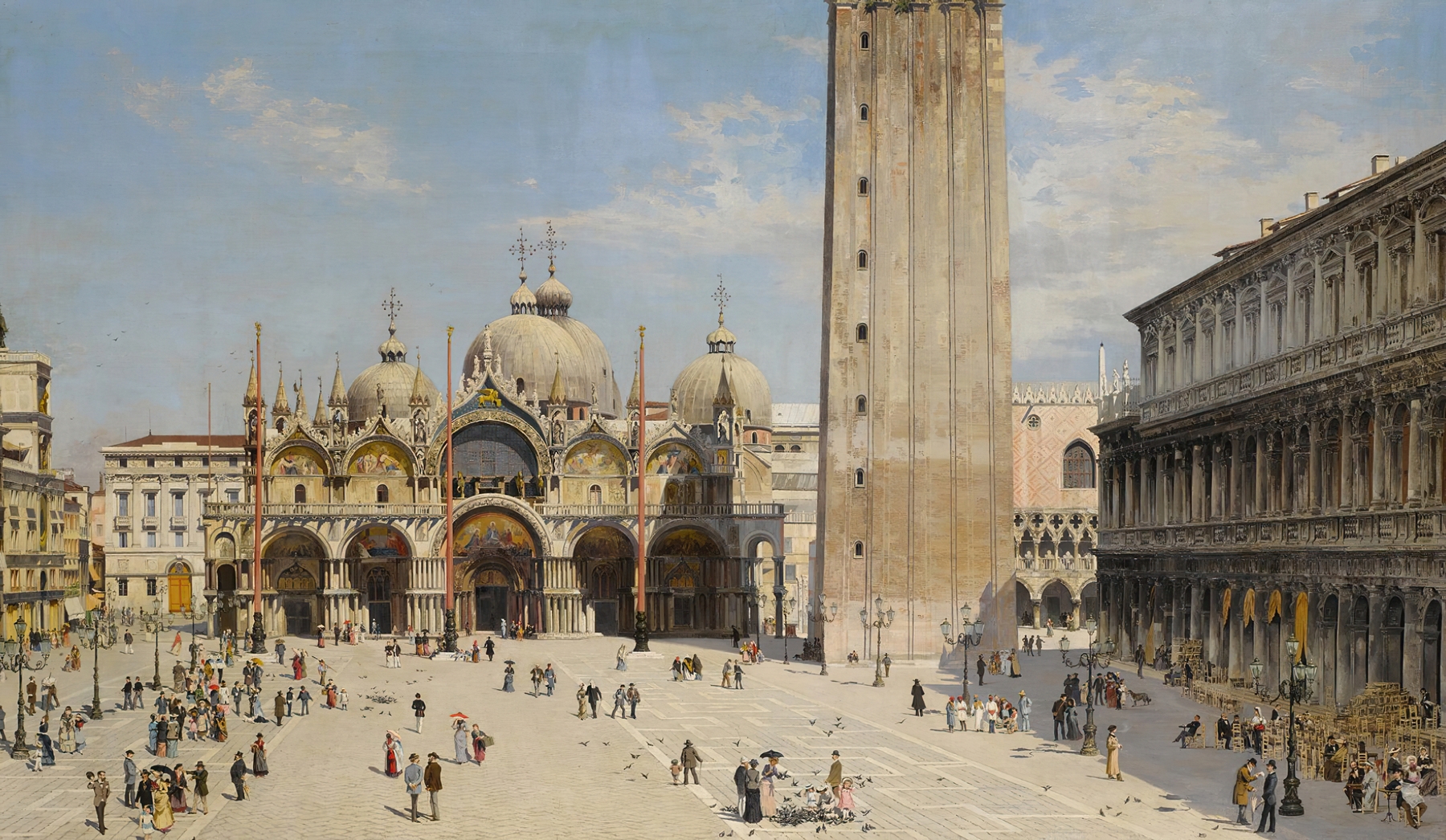 Venice; A View of the Piazza San Marco by Antonietta Brandeis, impressionist oil painting