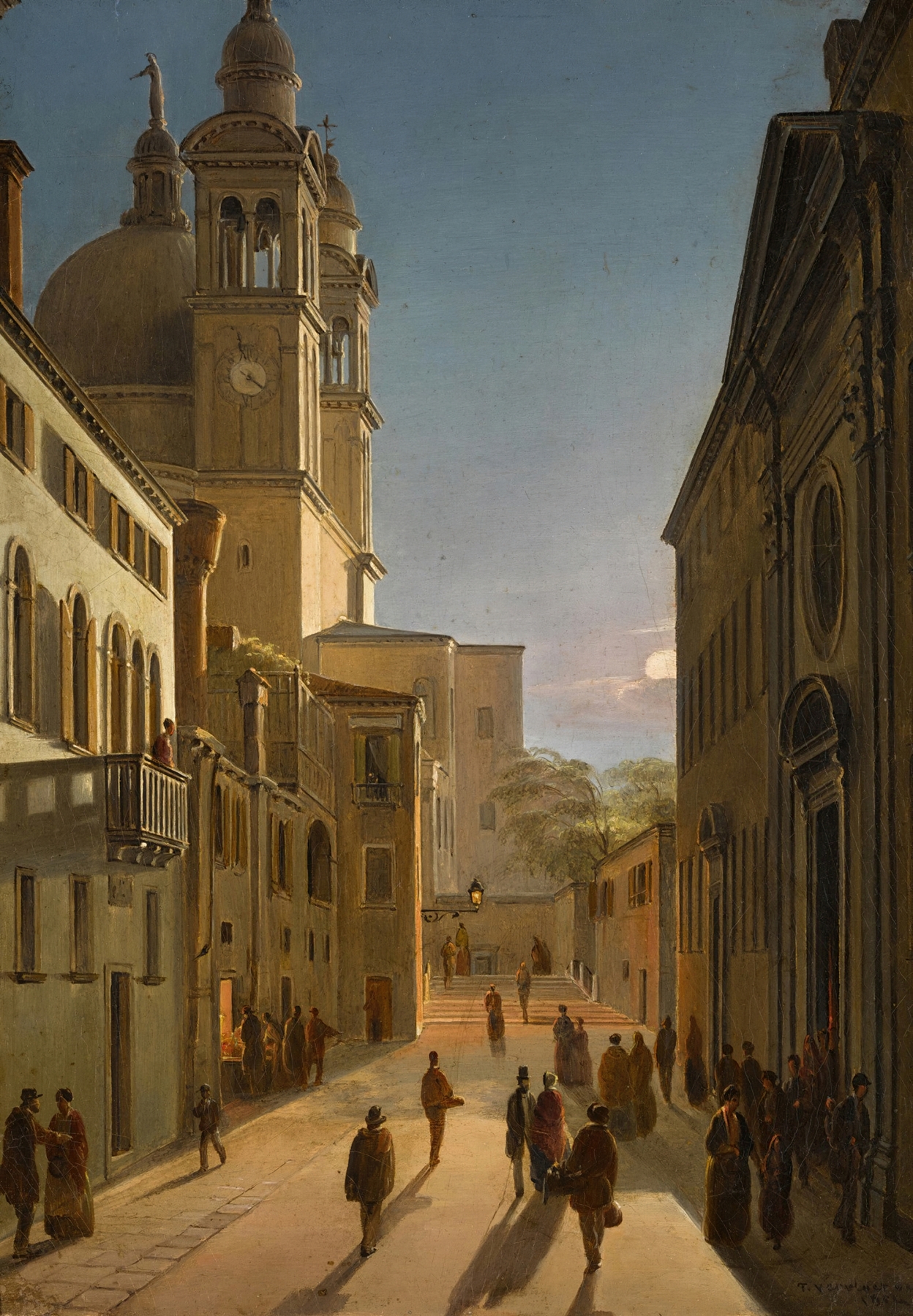 Landscape of Venice with canal reflections, oil painting by Frans Vervloet