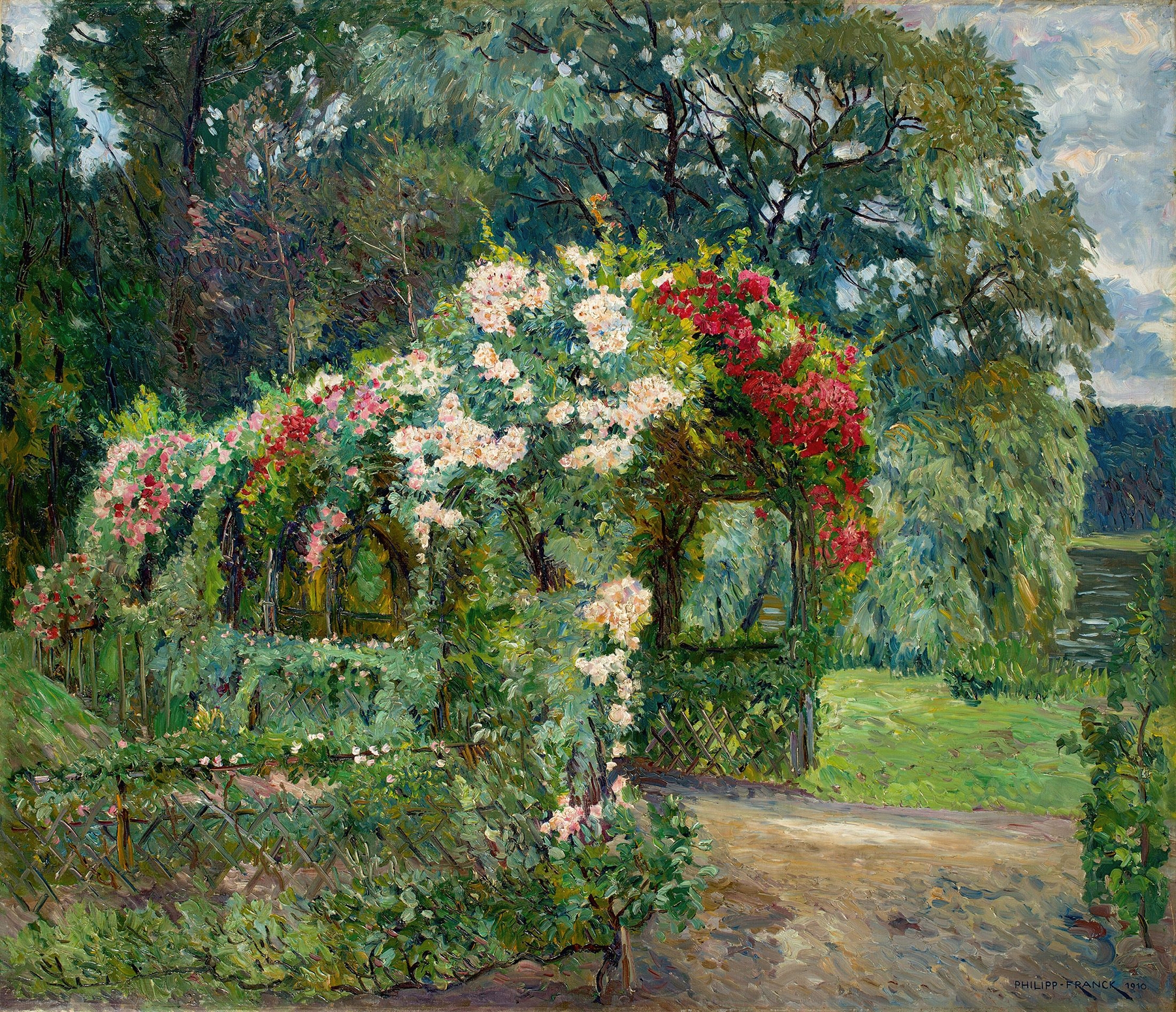 Rosenlaube im Richter´schen Garten, by Philipp Franck, public domain