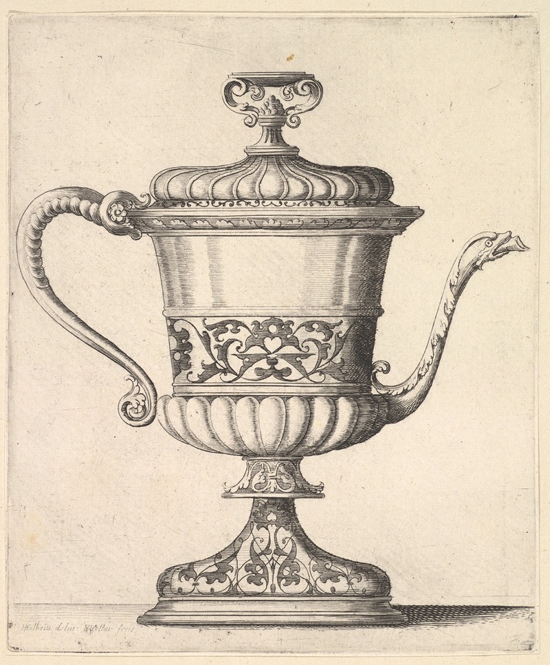 A beautifully engraved jug with intricate arabesque patterns.