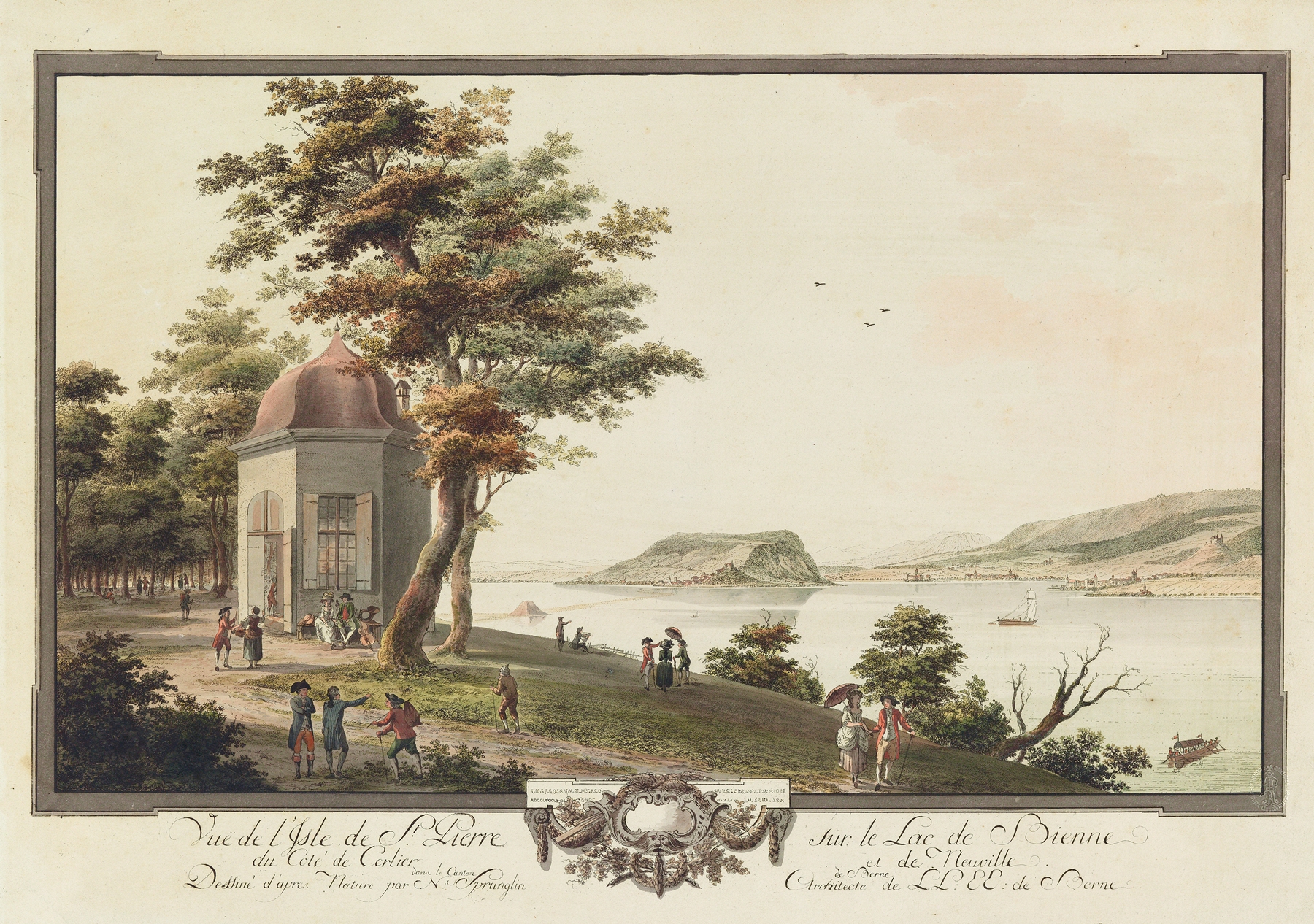 Lake landscape with reflections, oil on canvas by Niklaus Sprüngli