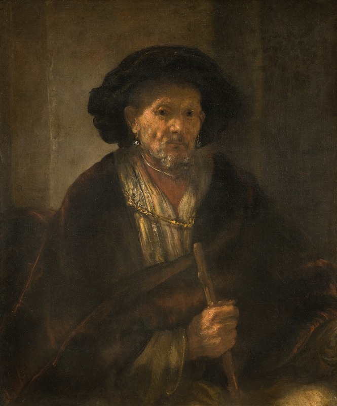 A striking portrait of an old man by Rembrandt, showcasing his mastery in capturing human emotion.